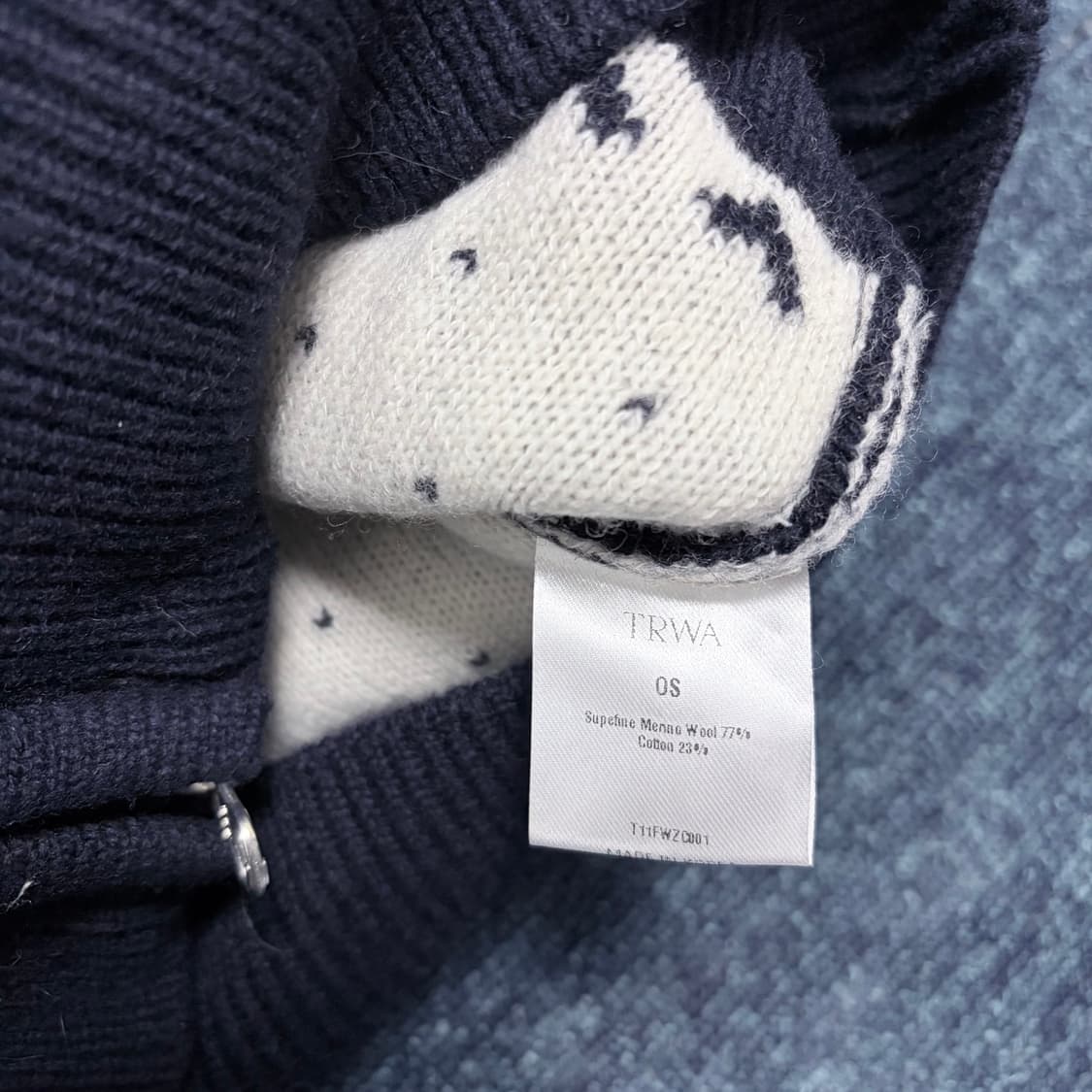 Trwa 보리 울 노르딕 니트 집업 가디건 새상품 상품이미지5