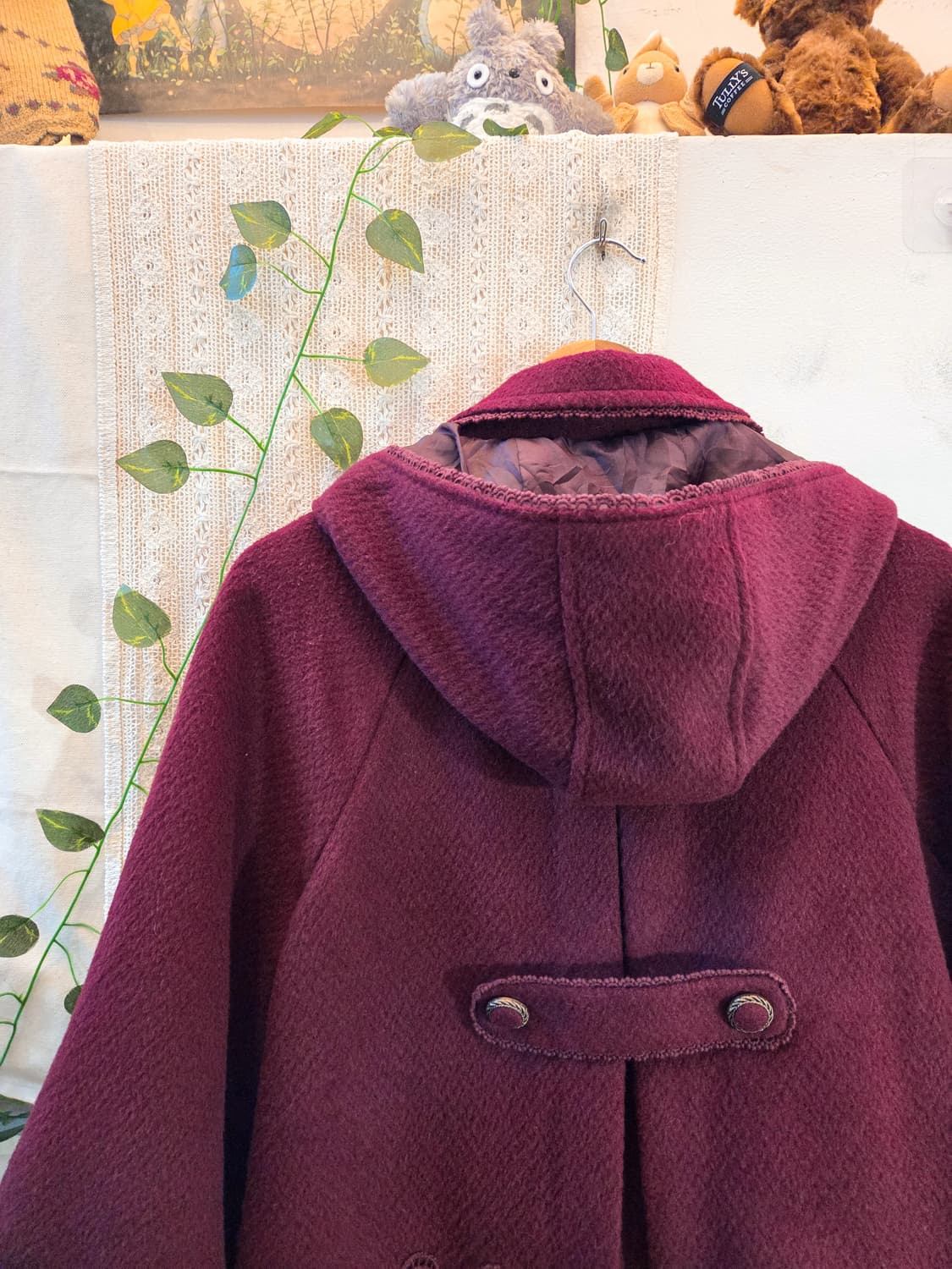 axes femme 버건디 케이프핏 코트 상품이미지5