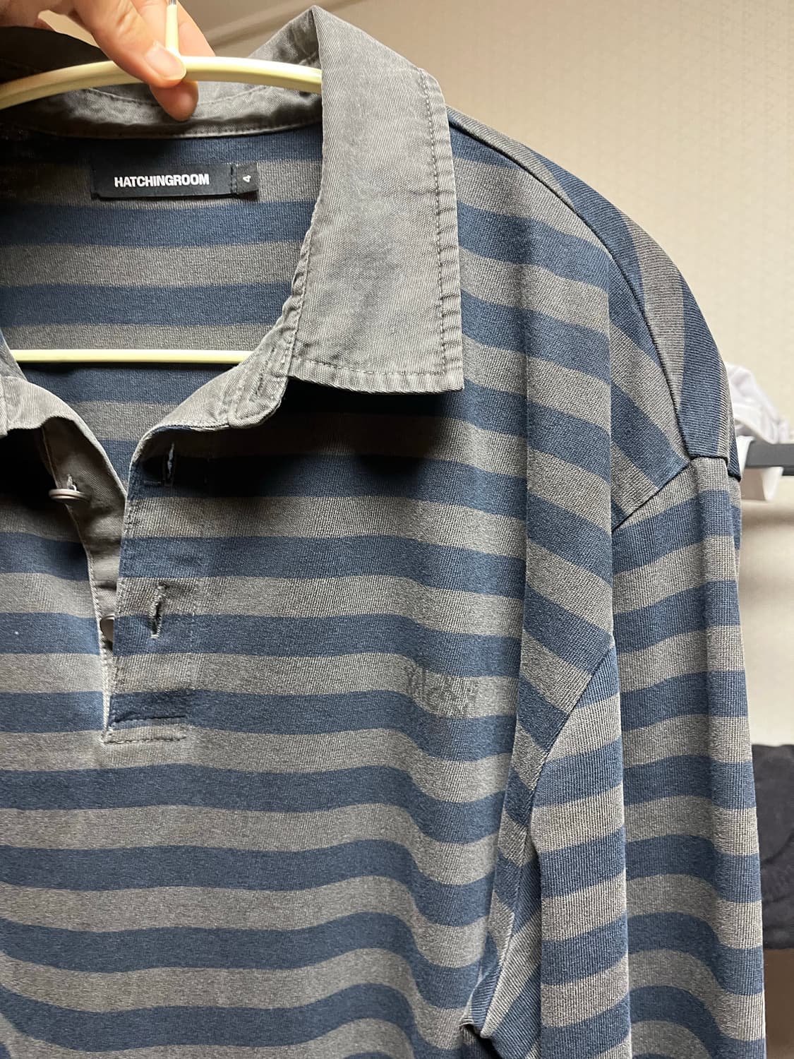 해칭룸 VTG Stripe Polo Tee Dyed Blue 4사이즈 상품이미지3