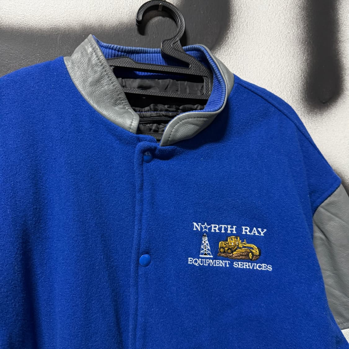 VTG 빈티지 빅사이즈 올드스쿨 울 혼방 소가죽 배색 바시티 자켓 상품이미지3