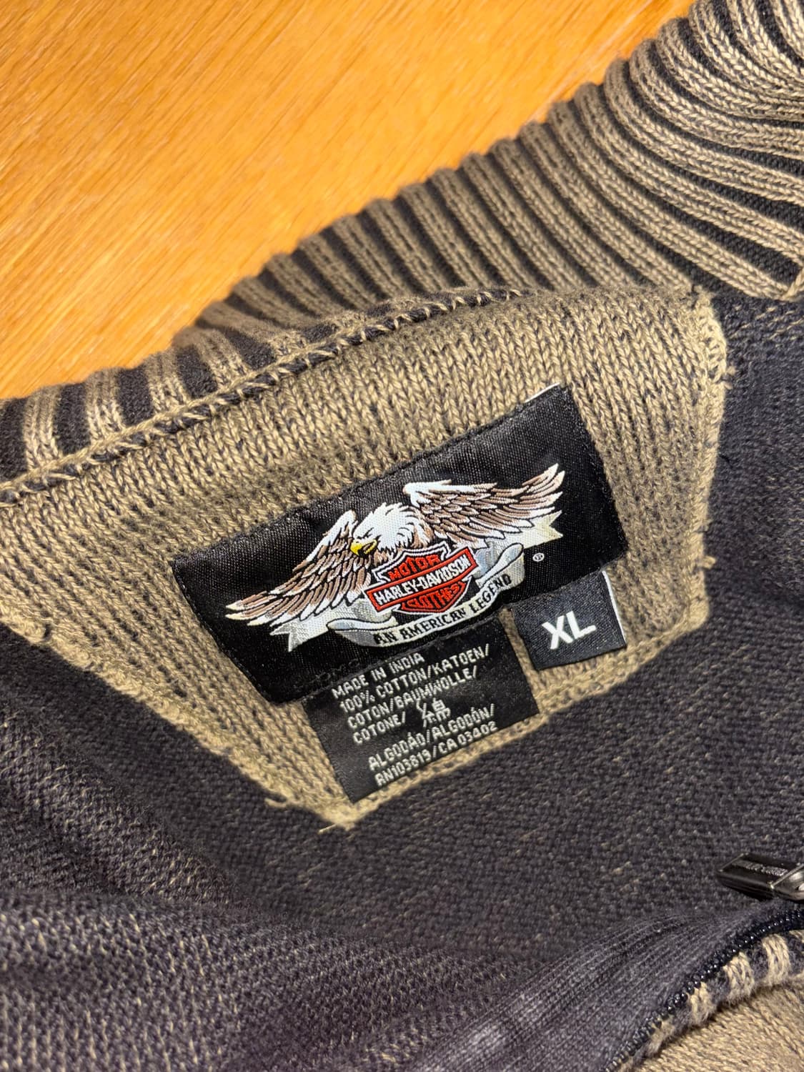 할리 데이비슨 니트 반집업 상품이미지2