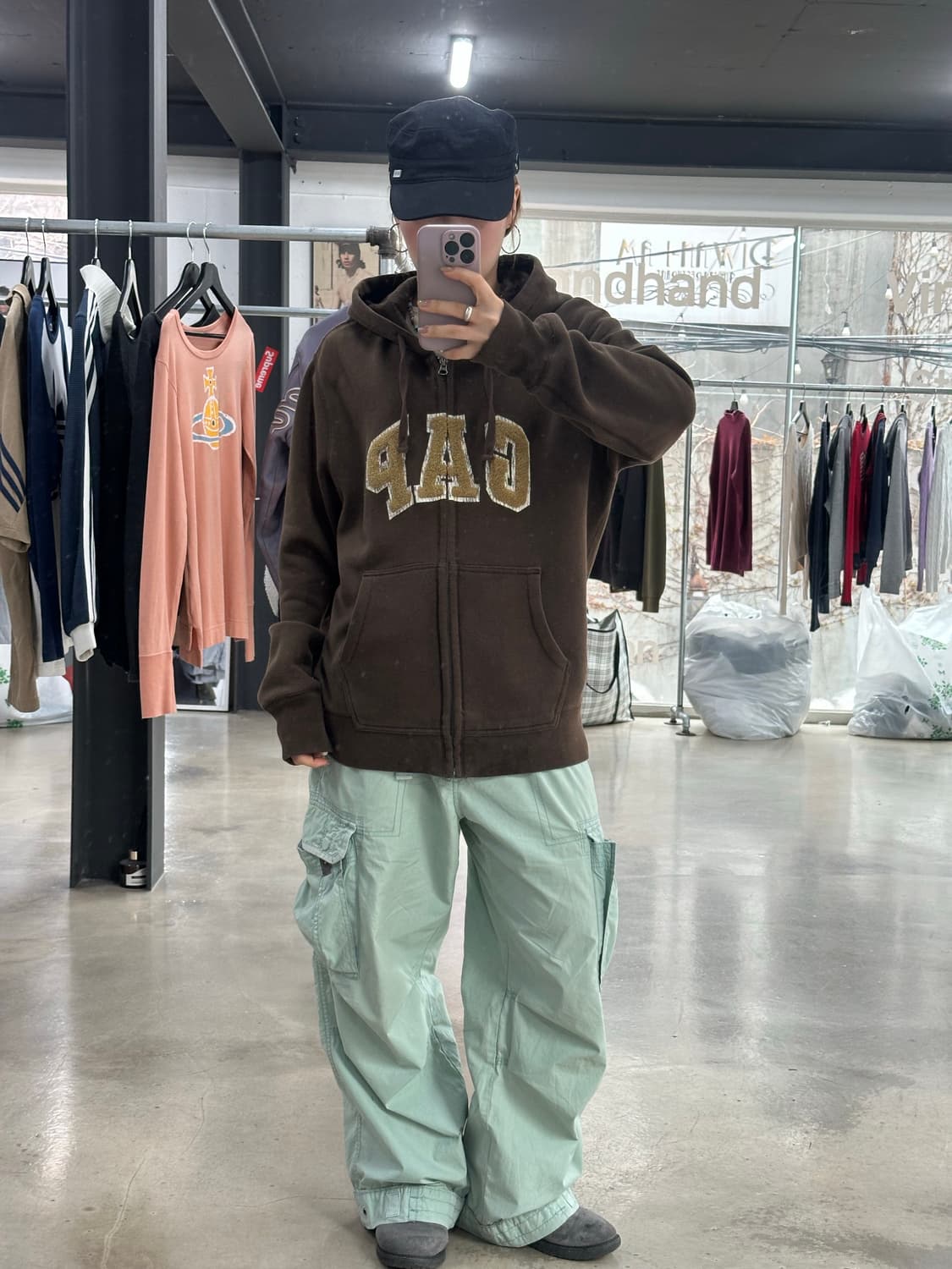 갭 플러피로고 초코바나나 후드집업  상품이미지2