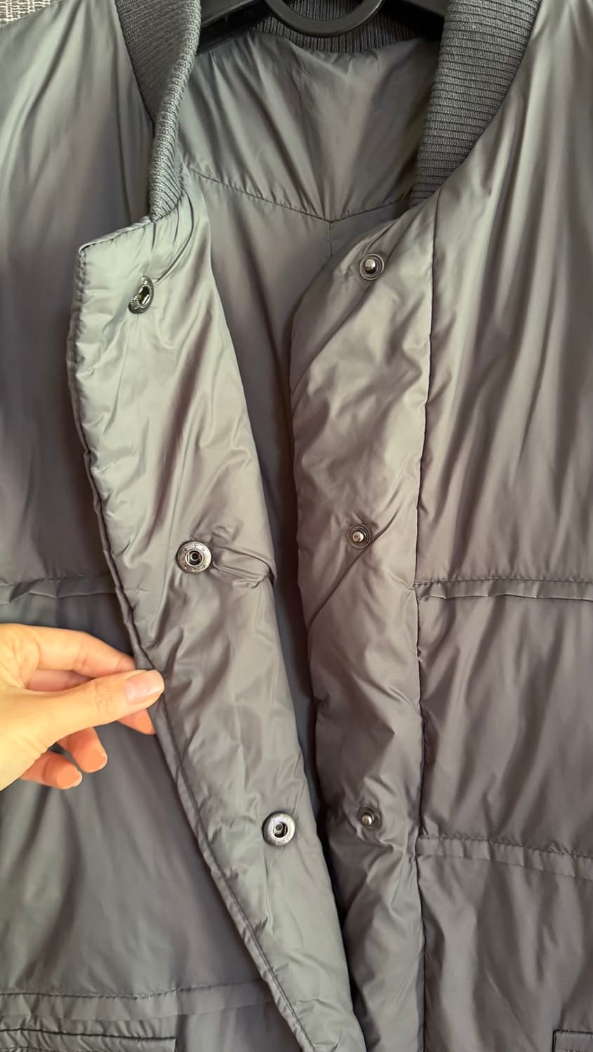 그레이 롱코트 패딩 점퍼 경량 다운 자켓 루즈핏 프리사이즈 상품이미지2