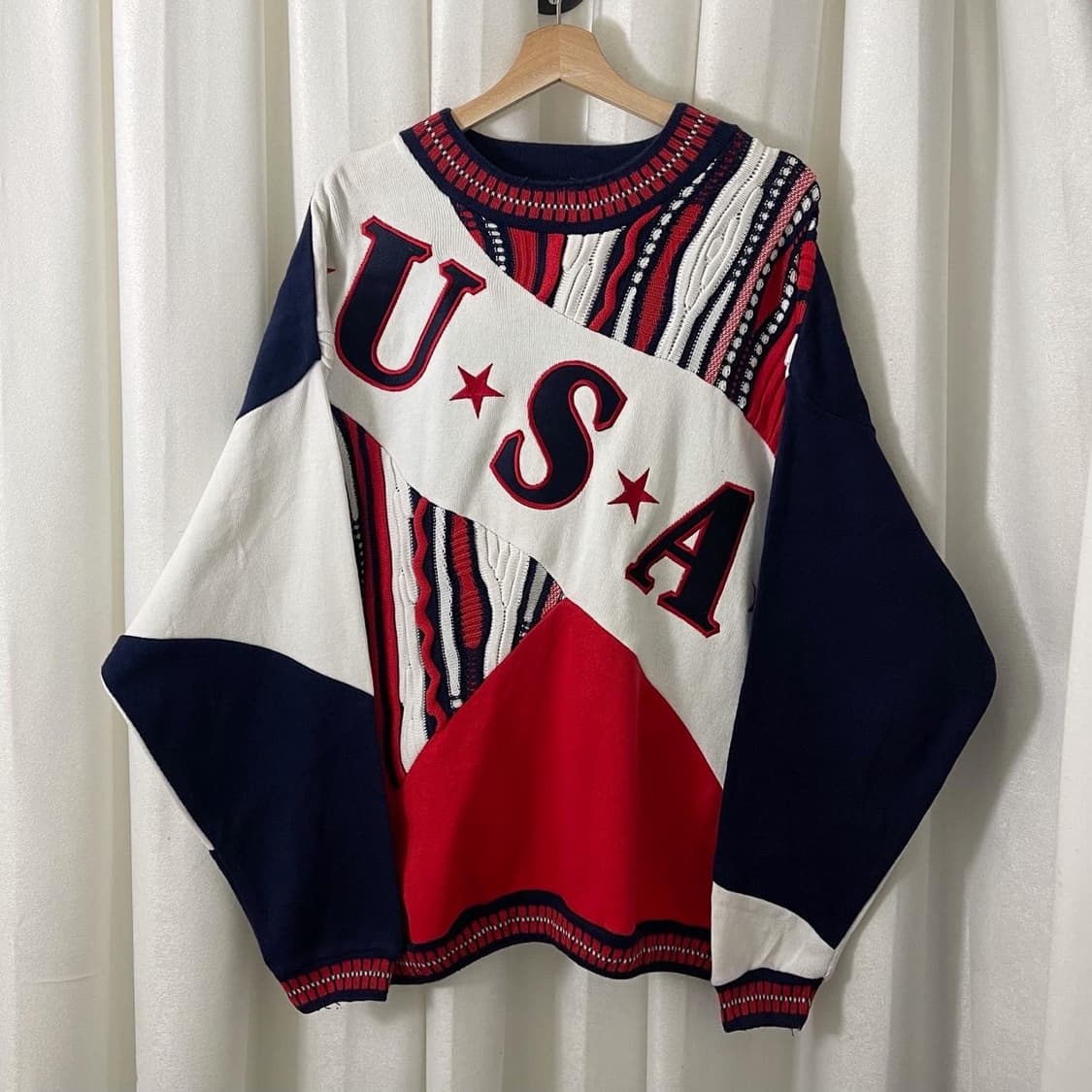 튠드라 USA 패턴 케이블 니트 상품이미지1