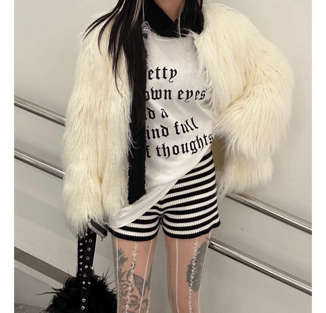 오도어 크루엘라 퍼자켓 - 화이트 상품이미지1