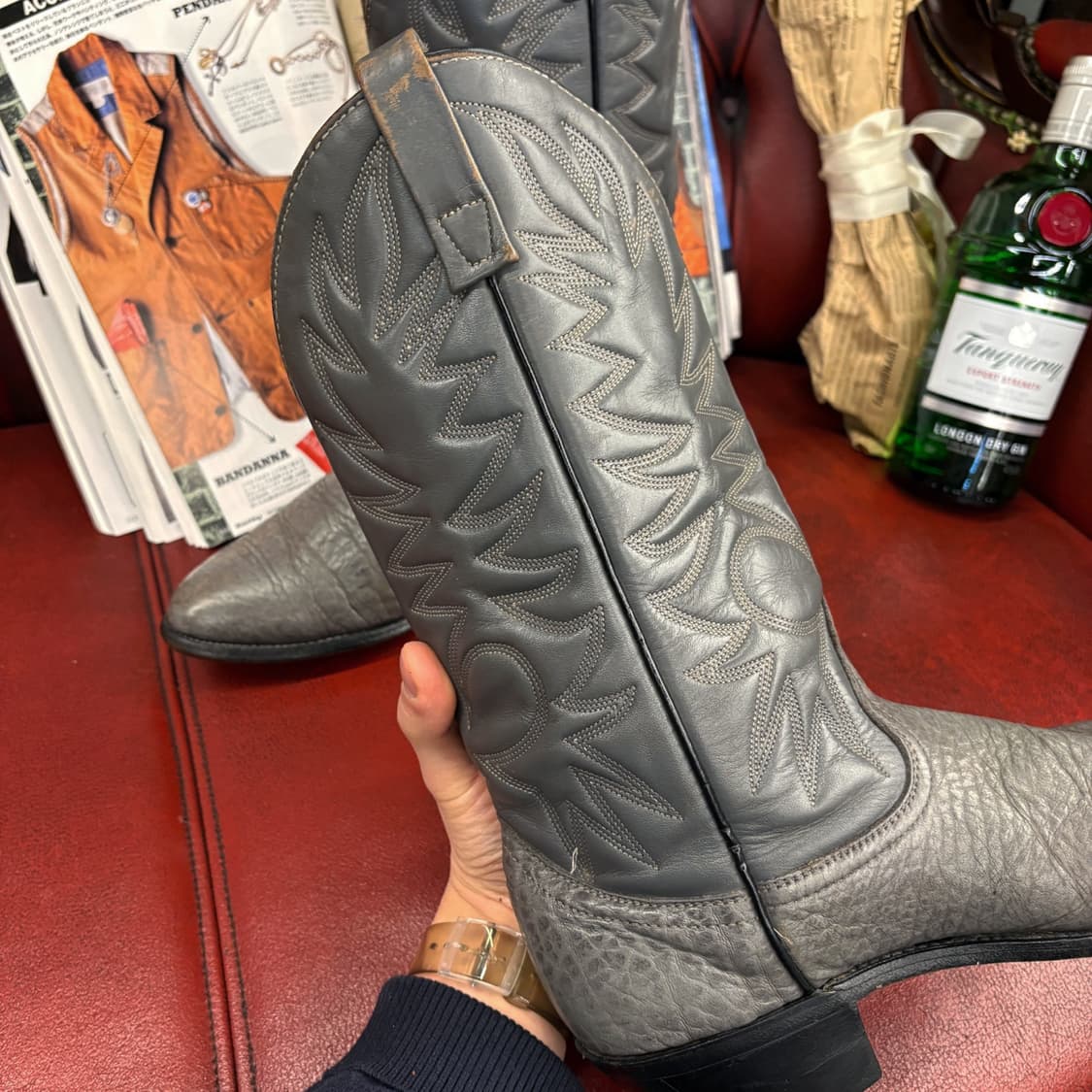 80s 팔로미노 썬 버스트 모던 웨스턴 부츠 리얼레더 미국생산 N569 상품이미지3