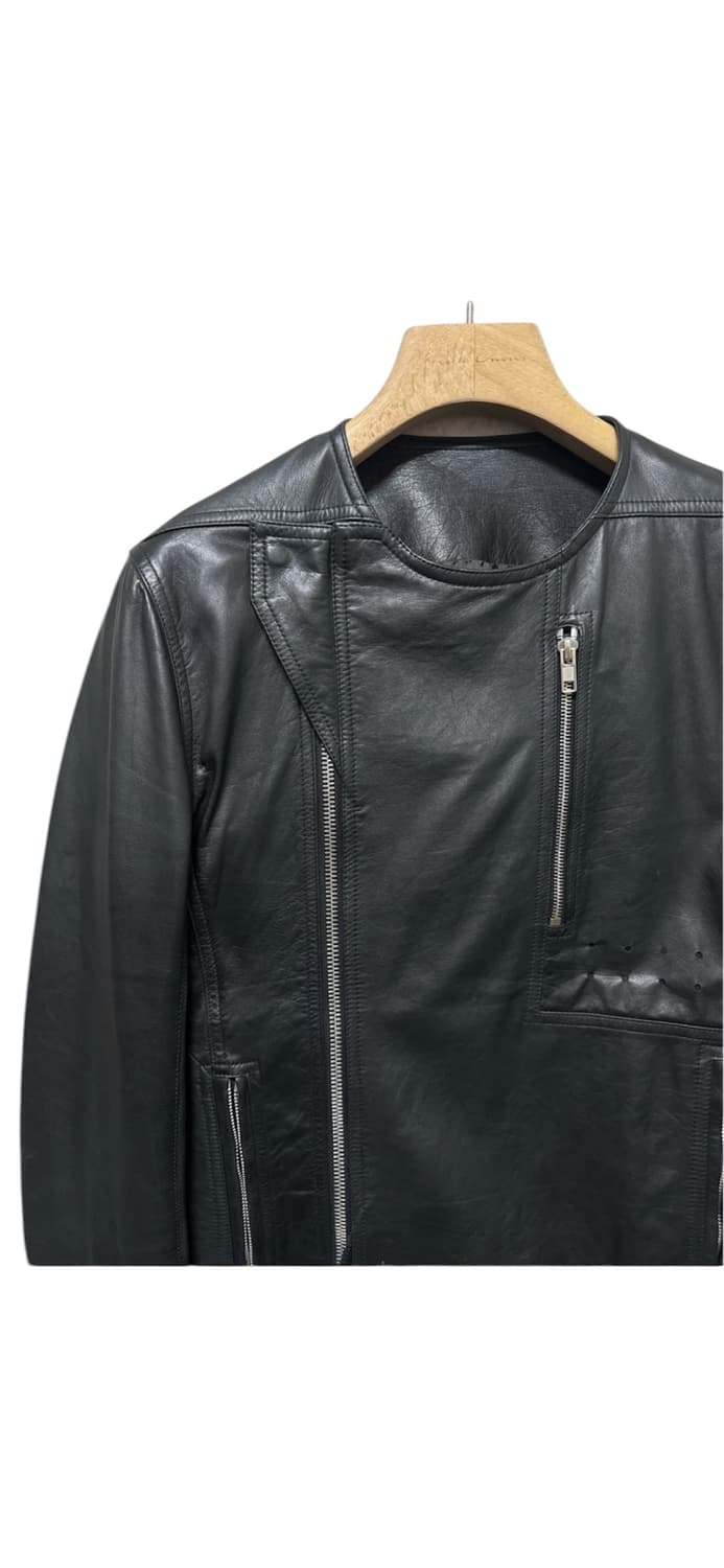 [정품] 14ss 릭오웬스 비셔스 크루넥 레더 자켓 50사이즈 상품이미지3