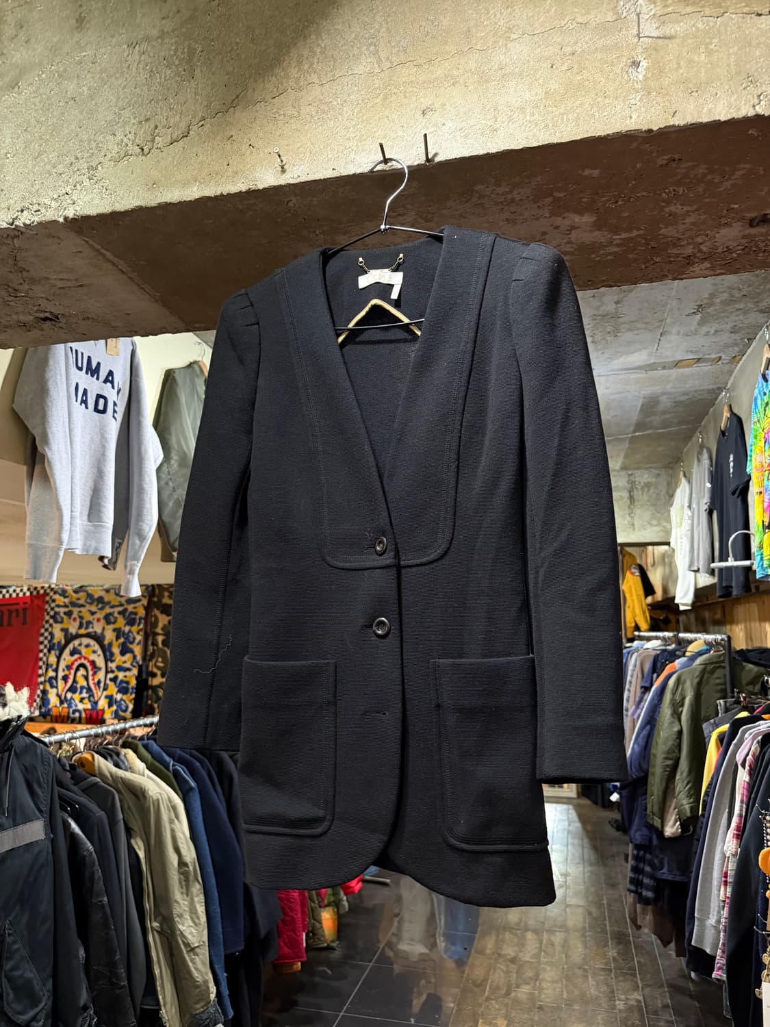 chloe 끌로에 니트 싱글 넥카라 포인트 블레이져 상품이미지1