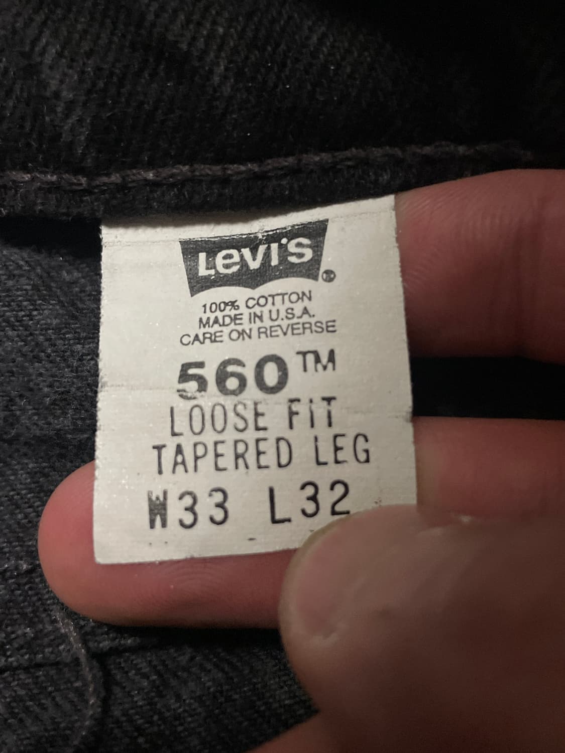 [33X32] 리바이스 90's USA 560 흑청 데님 팬츠(클리닝O) 상품이미지8