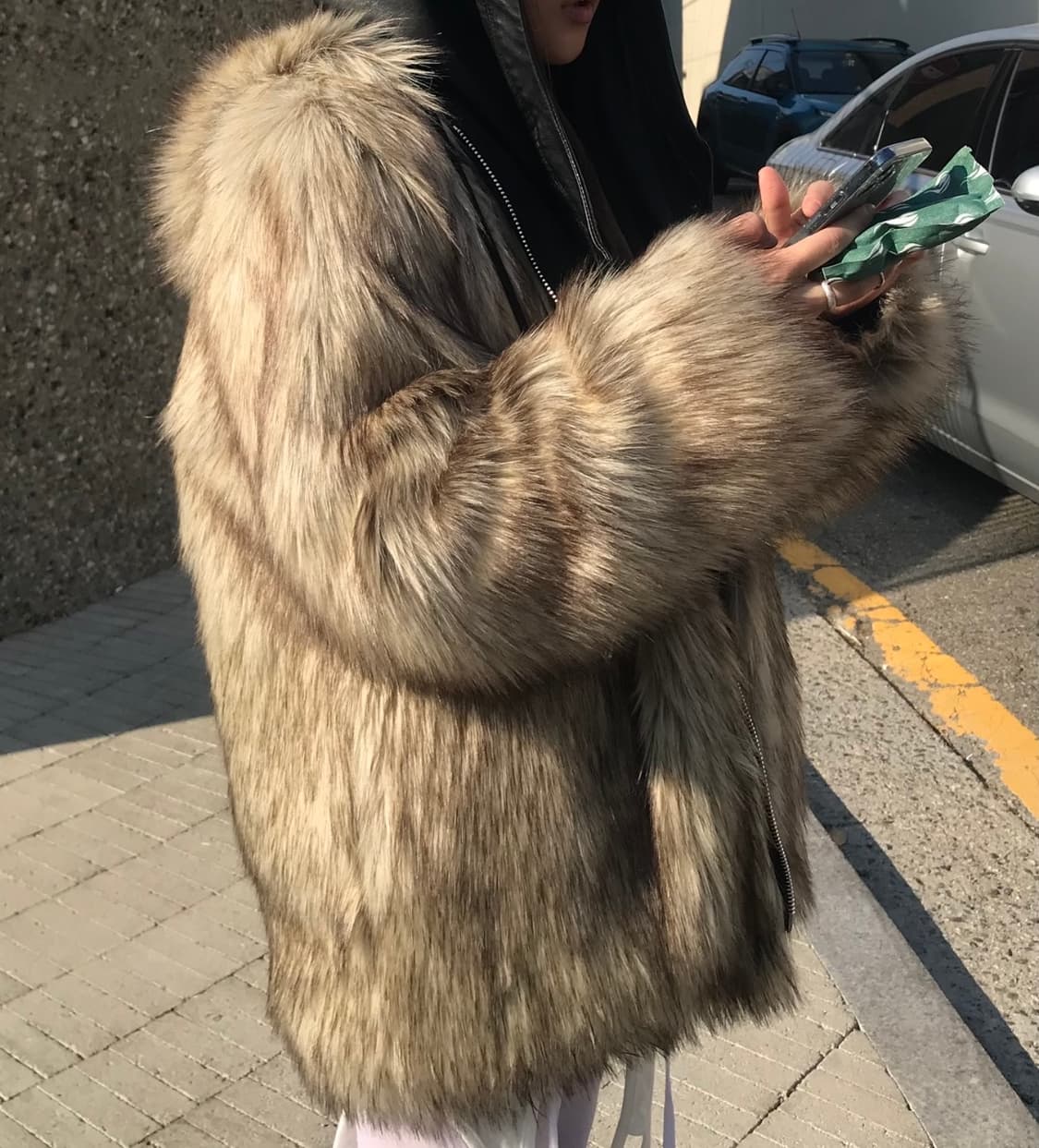 오픈와이와이 리버시블 퍼후드 1사이즈 상품이미지4