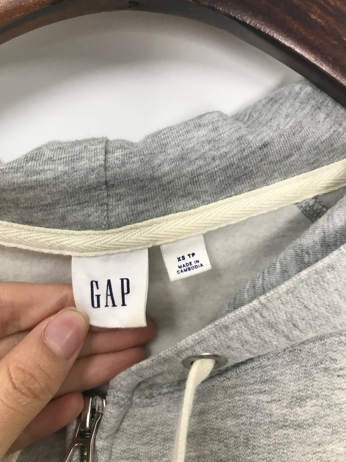 Gap 갭 자수로고 그레이 후드집업 상품이미지6