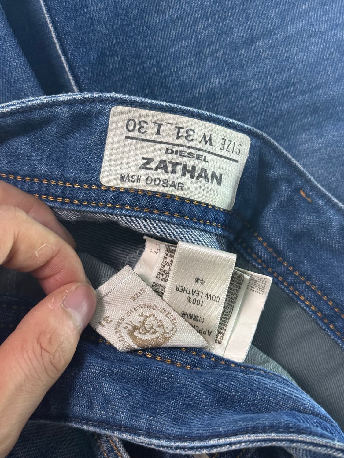 디젤 자탄 ZATHAN 부츠컷 플레어진 31 연청 데님 찢청 디스트로이드 상품이미지6