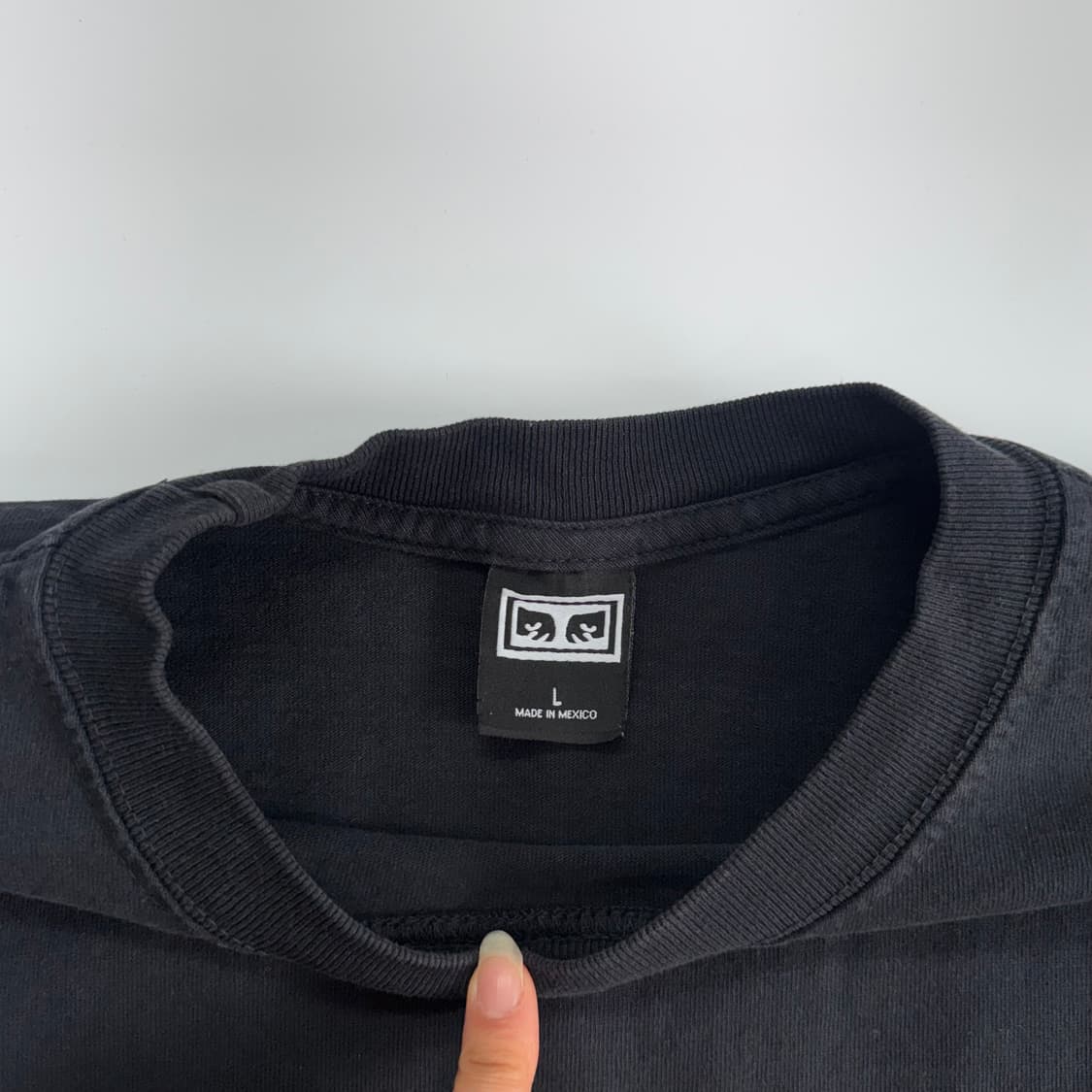 Obey 오베이 핑크그린 로고 블랙 반팔 상품이미지5