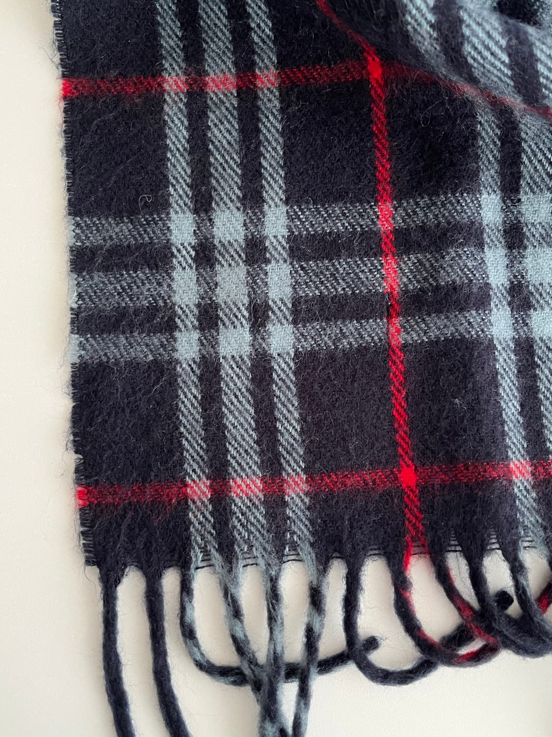 F) 버버리 빈티지 체크 램스울 머플러 네이비 상품이미지4