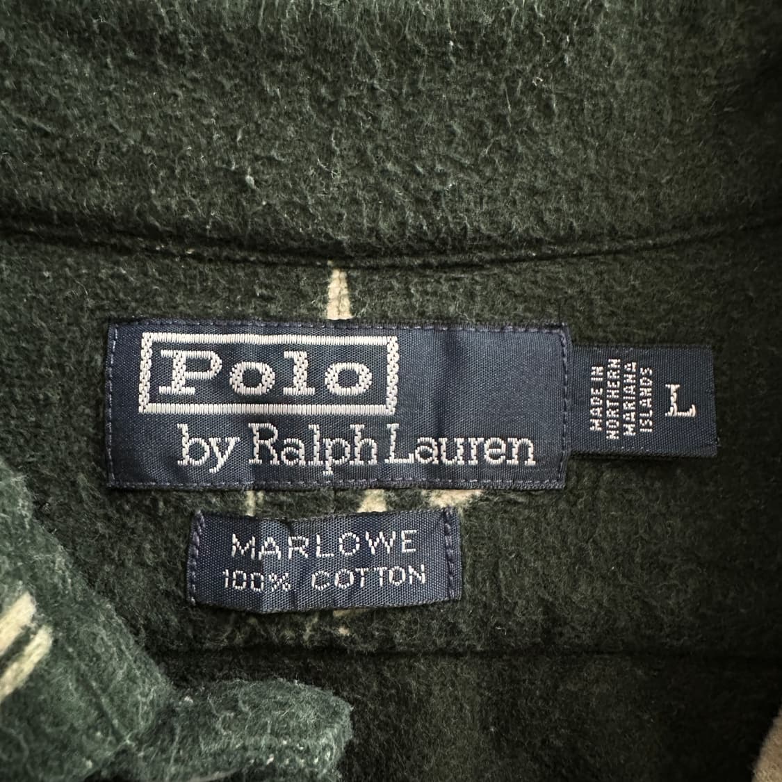 90s 폴로 랄프로렌 스키 패턴 기모 플란넬 셔츠 (L) 미국 생산 상품이미지6