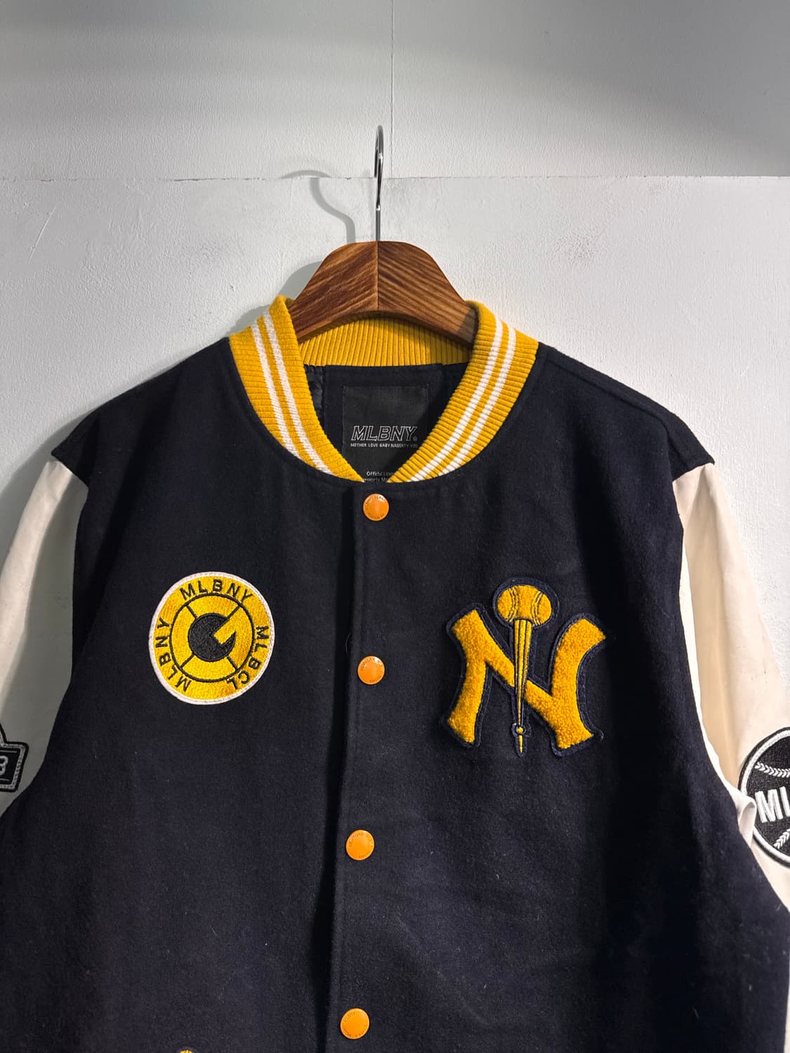 MLBNY 엠엘비 울혼방 바시티 자켓 XXL C554 상품이미지3