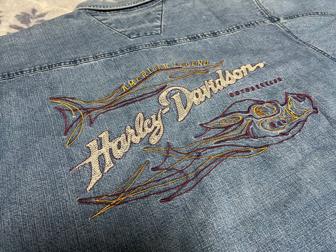90s 할리데이비슨 워크 데님 셔츠 상품이미지3