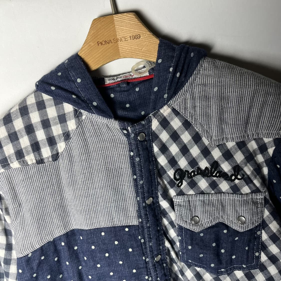 [Rough Natural Charm] 러프 패치워크 후드 셔츠 상품이미지3