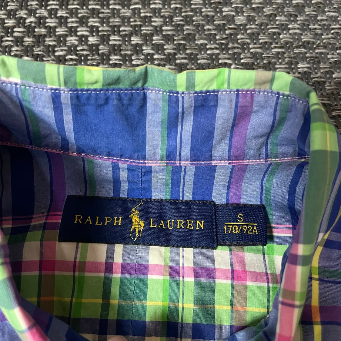 폴로랄프로렌 블루 핑크 그린 체크 긴팔 셔츠 S  상품이미지4