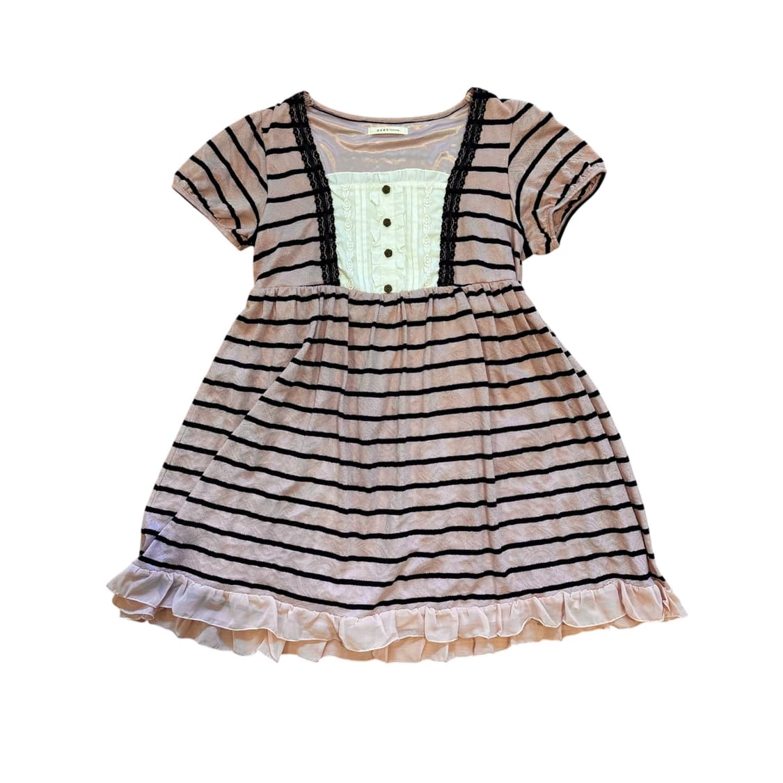 엑시즈팜 베이비돌 스트라이프 연핑크 원피스  상품이미지1