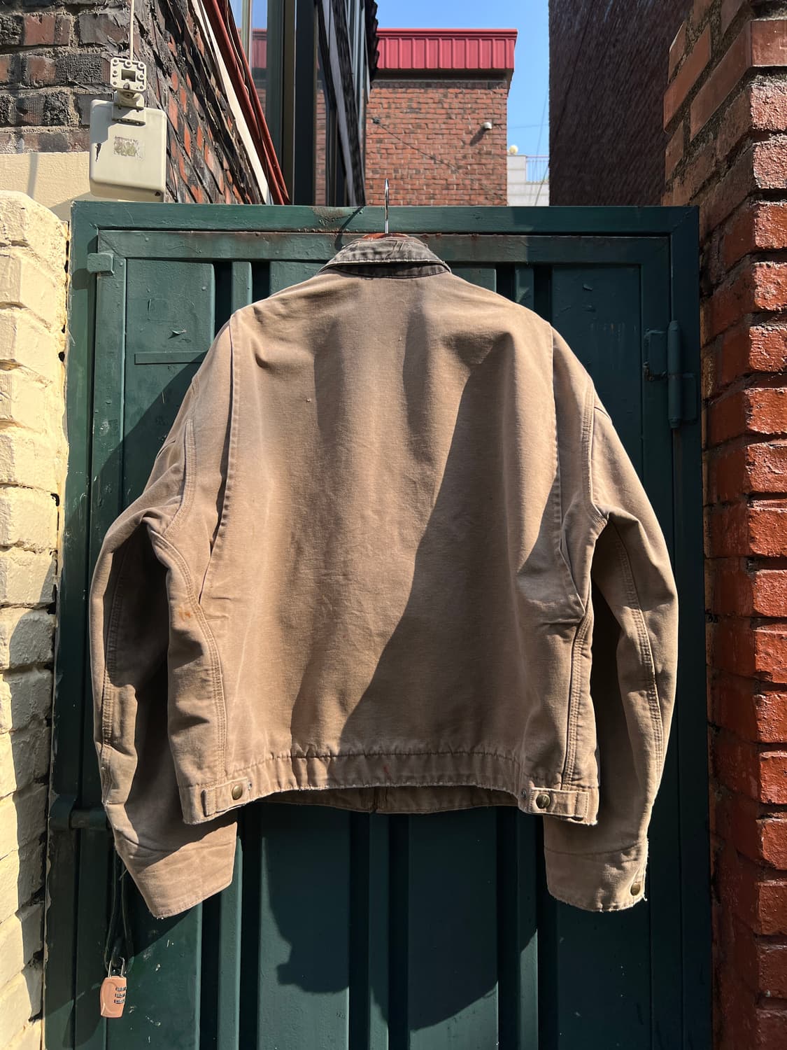 [XL]칼하트 USA J97 디트로이트 빈티지 워싱 브라운 워크 자켓 상품이미지9