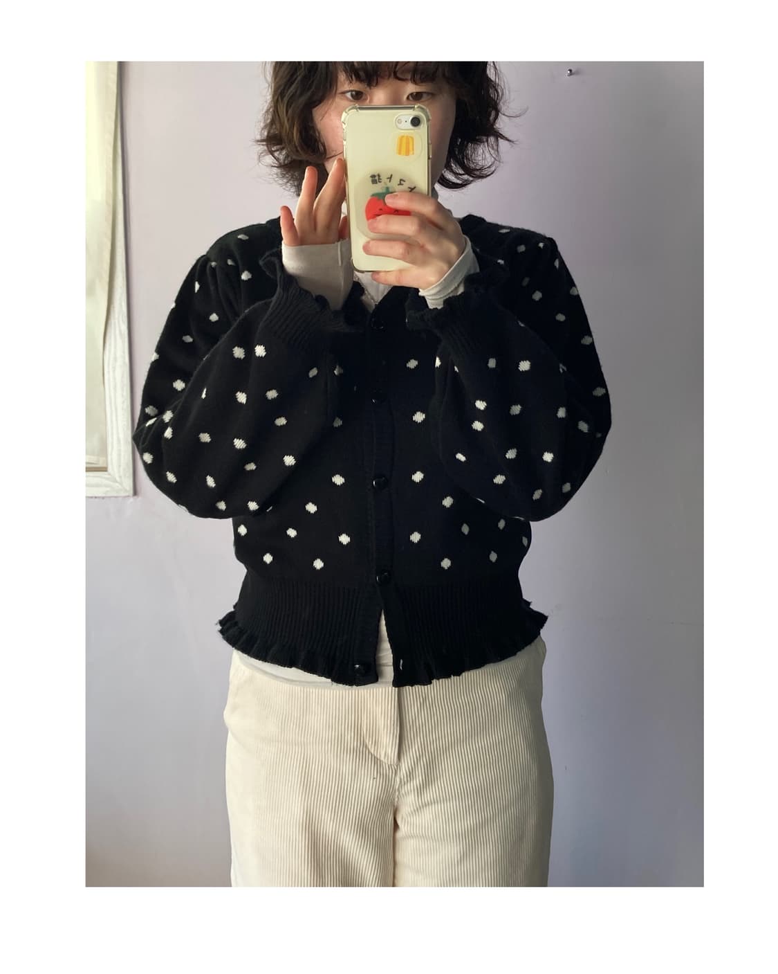 도트 프릴 가디건 상품이미지4