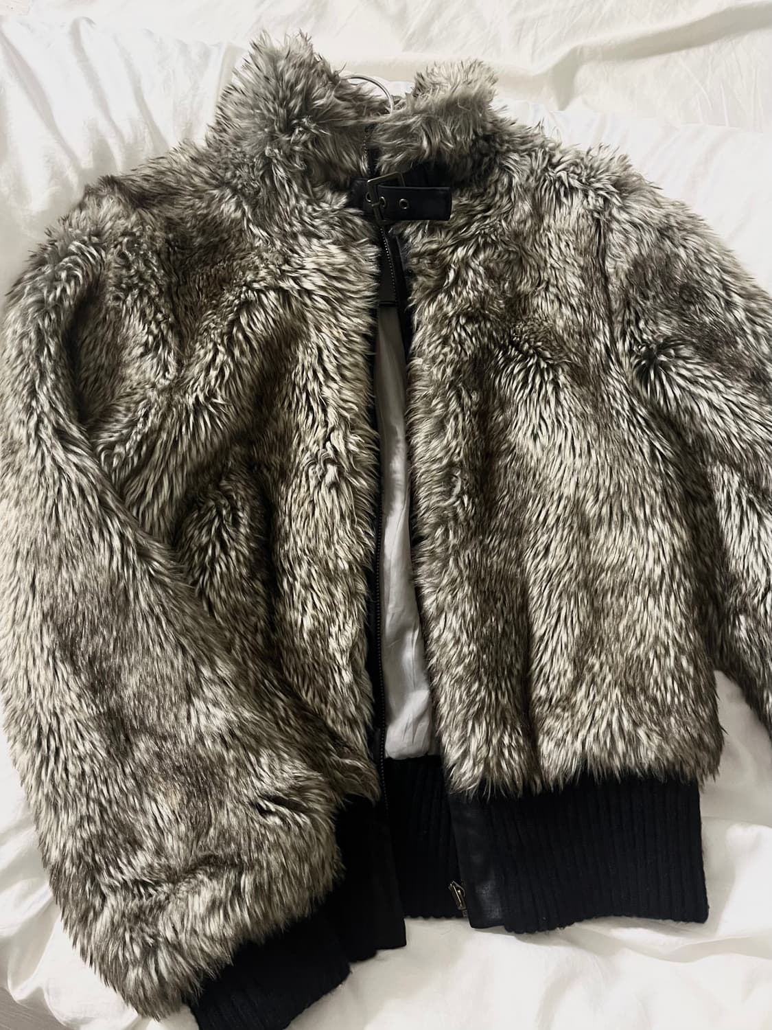 Grey fur jk 하이넥 퍼자켓 상품이미지1