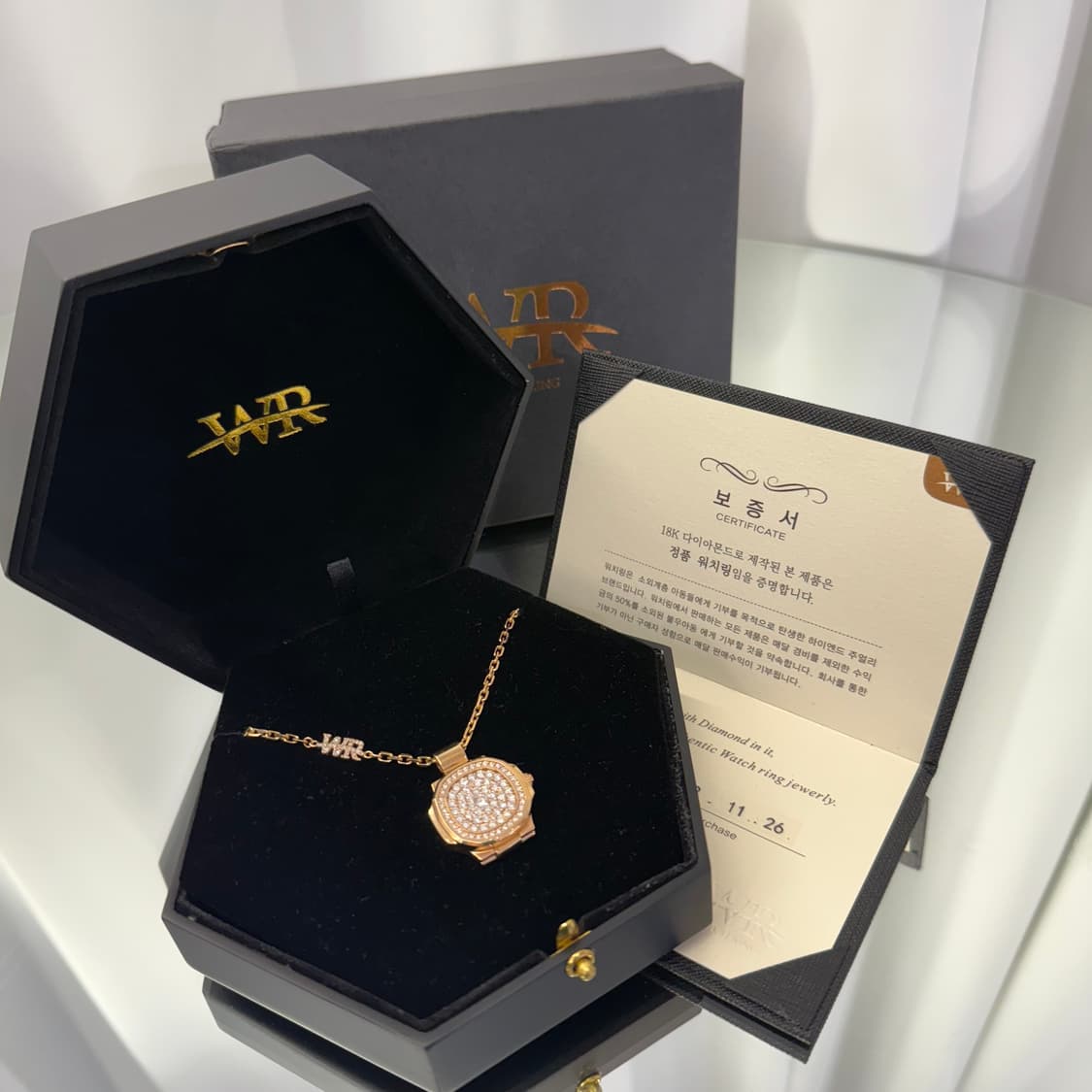 [L/풀구성]워치링 PP 풀다이아 목걸이 상품이미지2