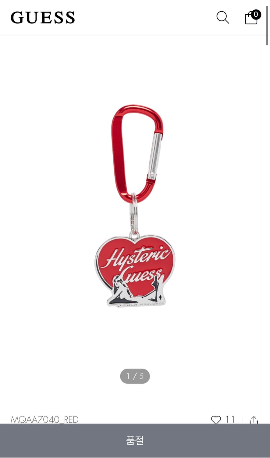 [게스진스 x 히스테릭 글래머] 메탈 하트 키링_RED 상품이미지4