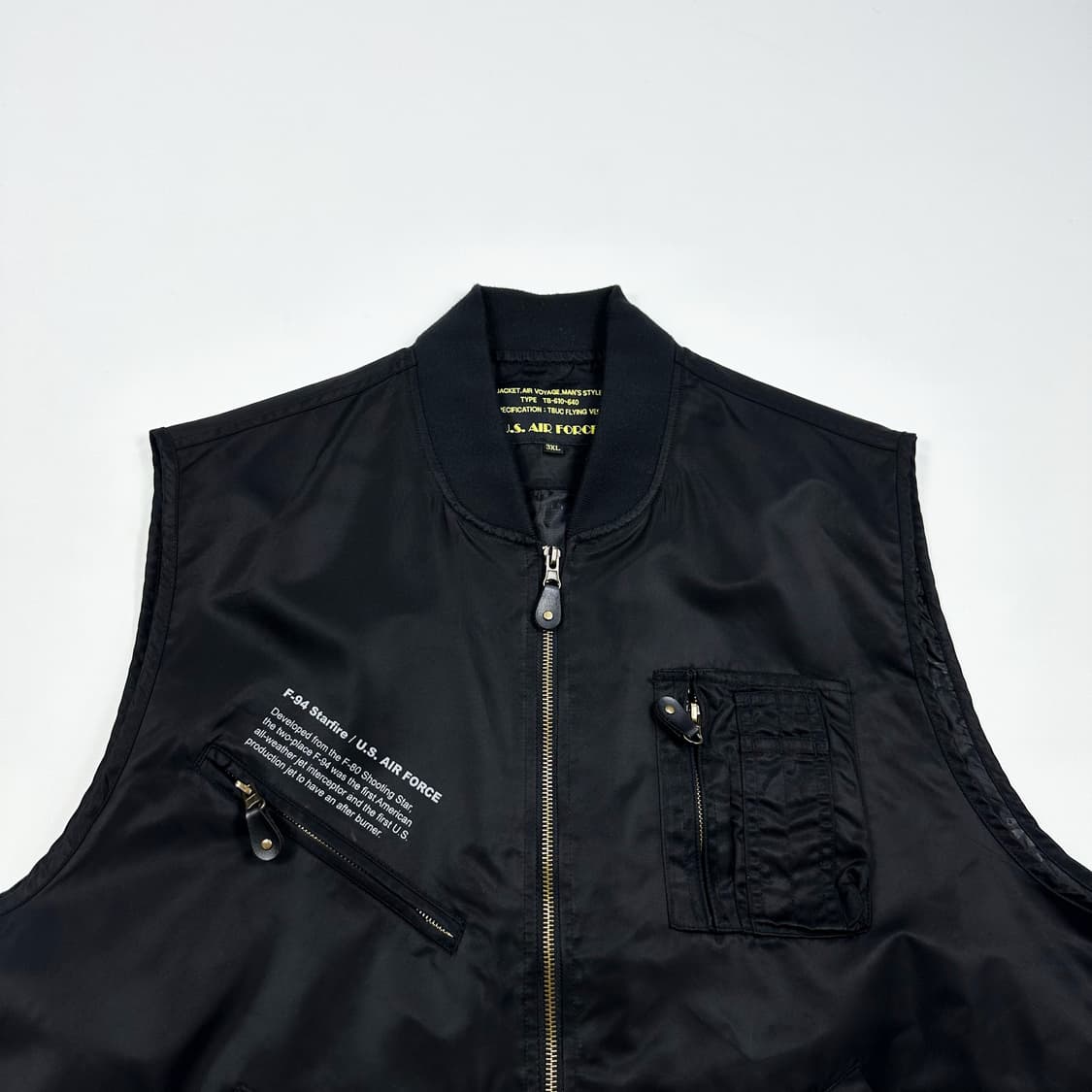 VTG 빈티지 블랙 항공점퍼 베스트 조끼 (3XL) 상품이미지1