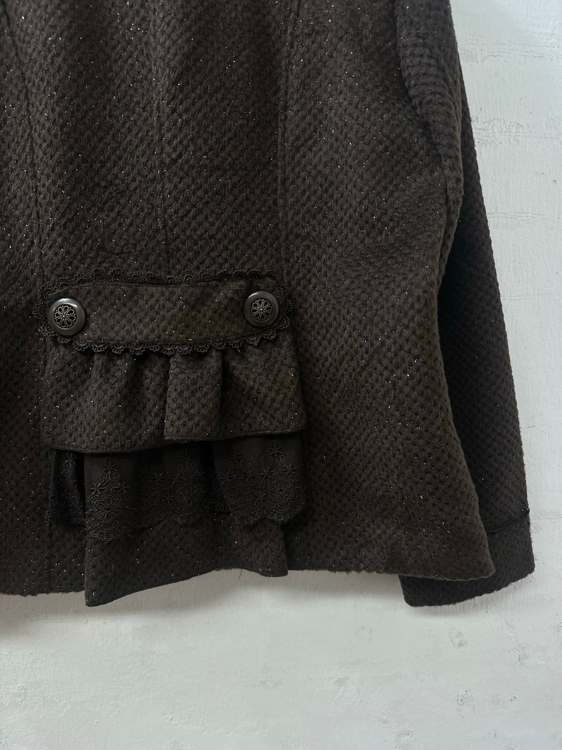 일본빈티지 둥근카라 axes femme 엑시즈팜 더블 버튼 브라운 코트 상품이미지7