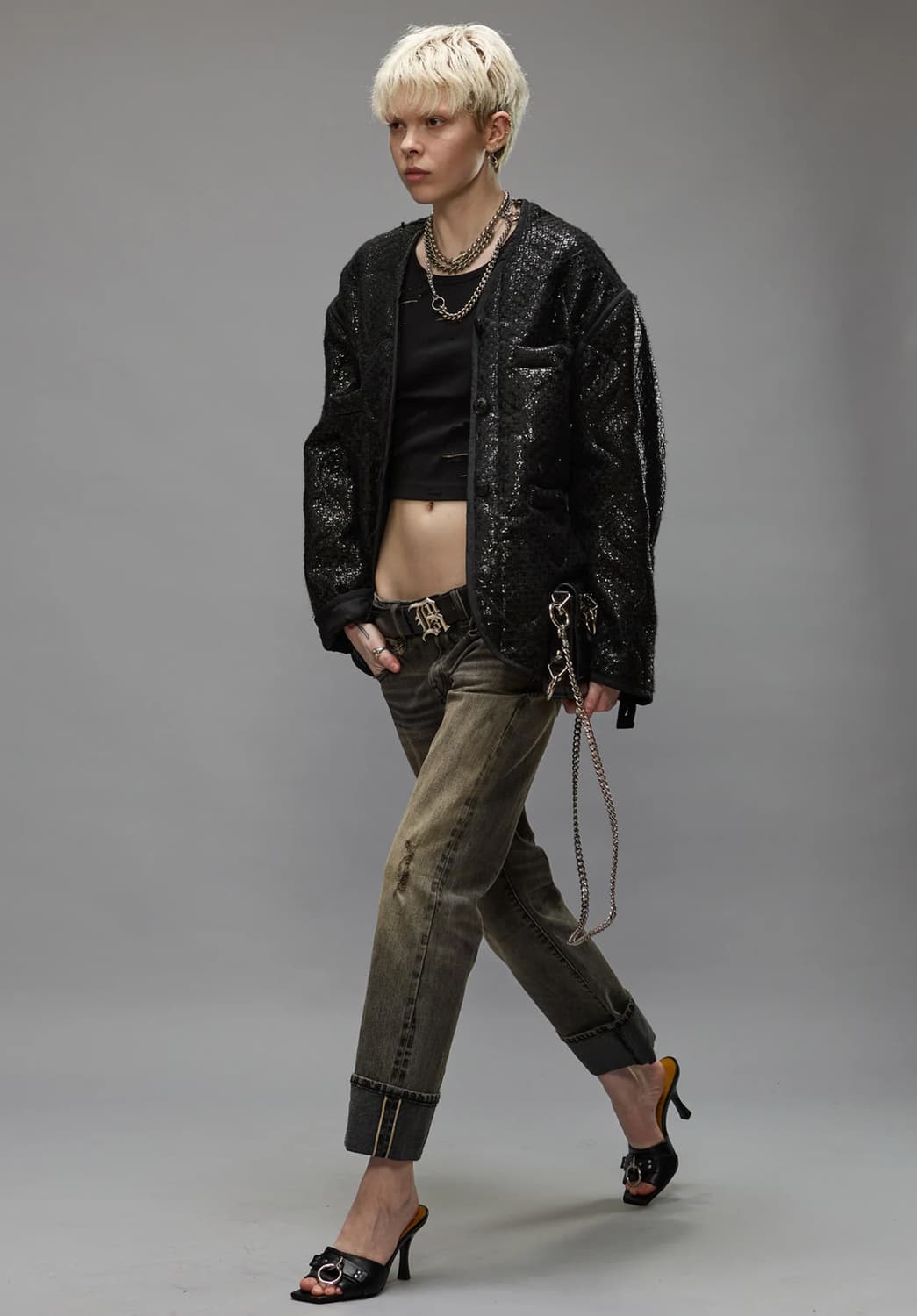 [S]알써틴 R13 GOTHIC LINER 코티드 트위드 자켓 상품이미지4