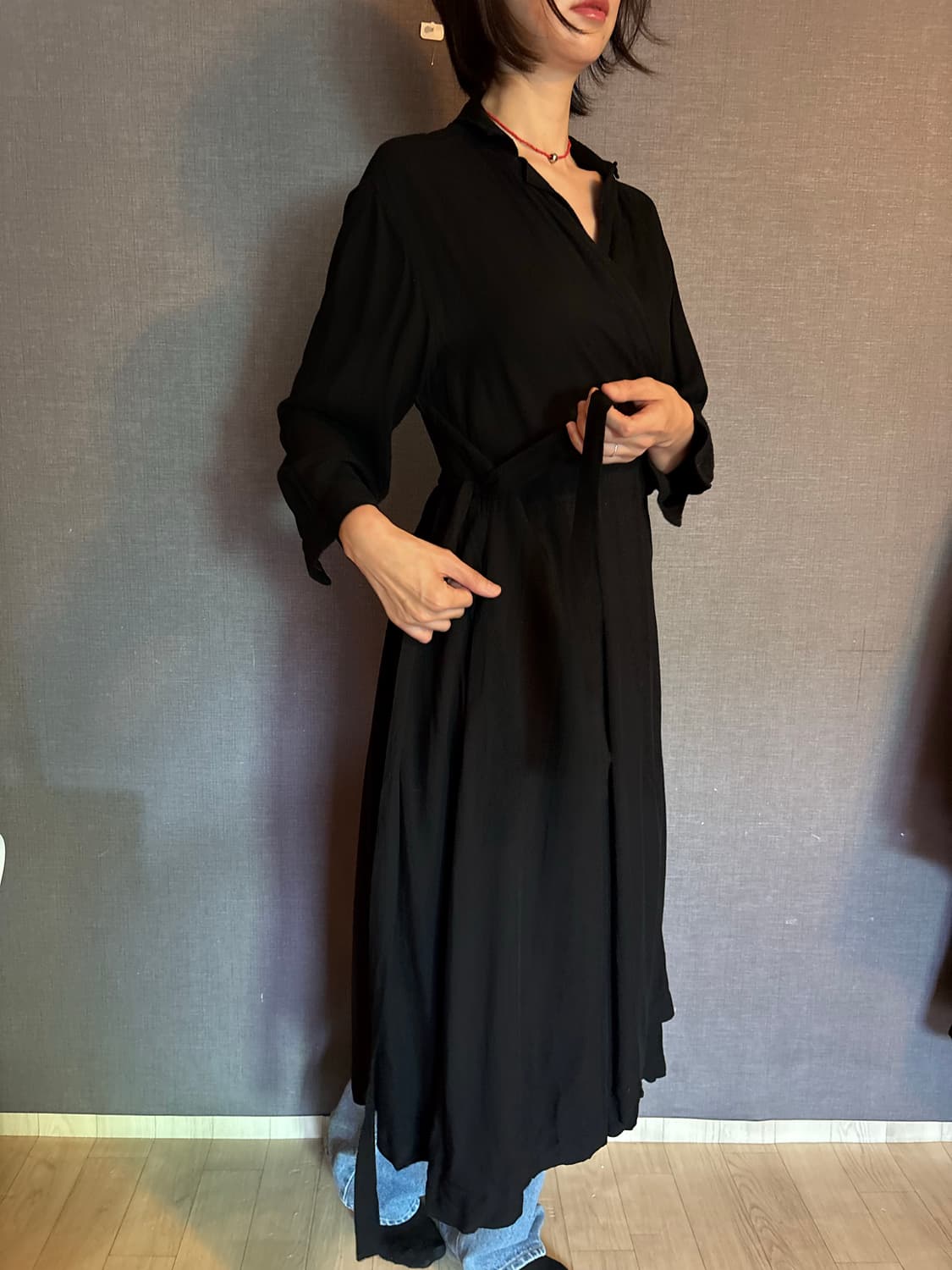 유니클로 X 이네스 드 라 프레상쥬 블랙 랩 원피스 상품이미지3