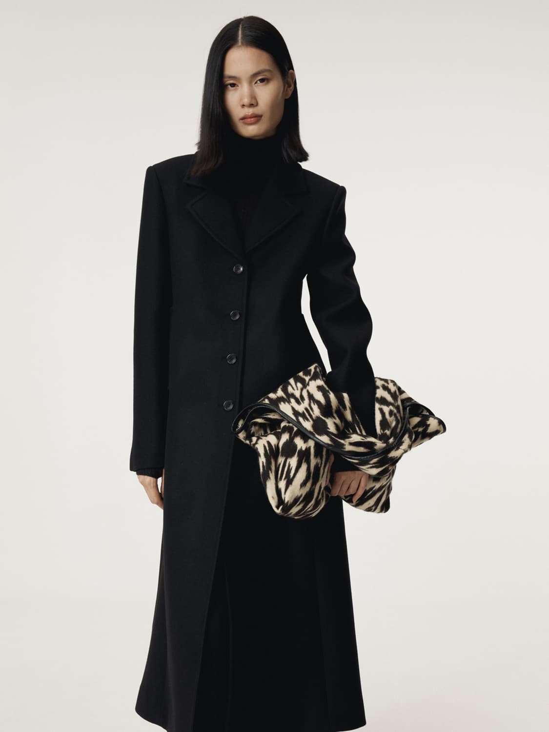 렉토 RECTO 슬림핏 롱 코트 블랙 상품이미지3