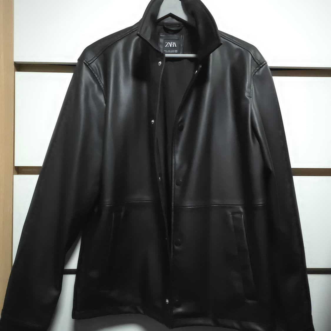 (특A급)자라 블랙 레더 자켓 M 100 상품이미지1