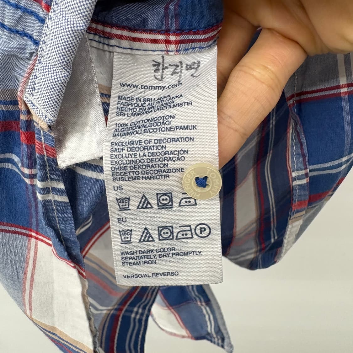 타미힐피거 반팔 체크 셔츠 남성XS 상품이미지6