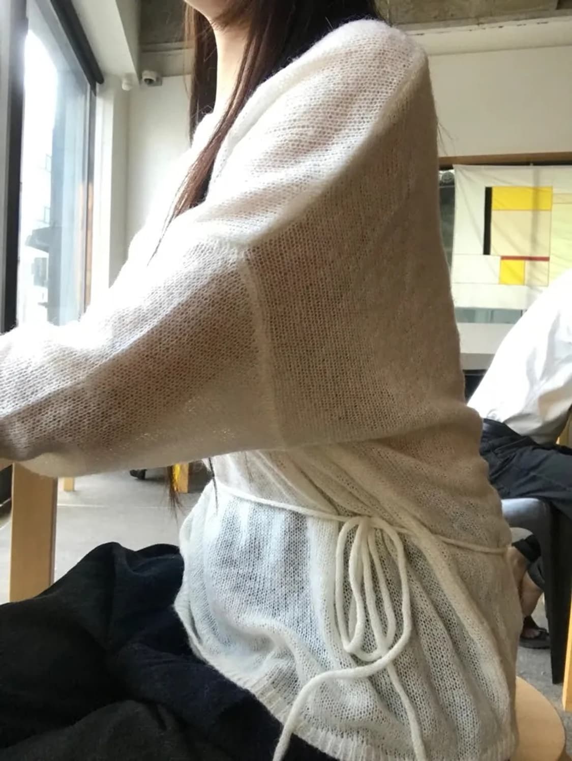 모에버 보트넥 끈 니트 상품이미지3