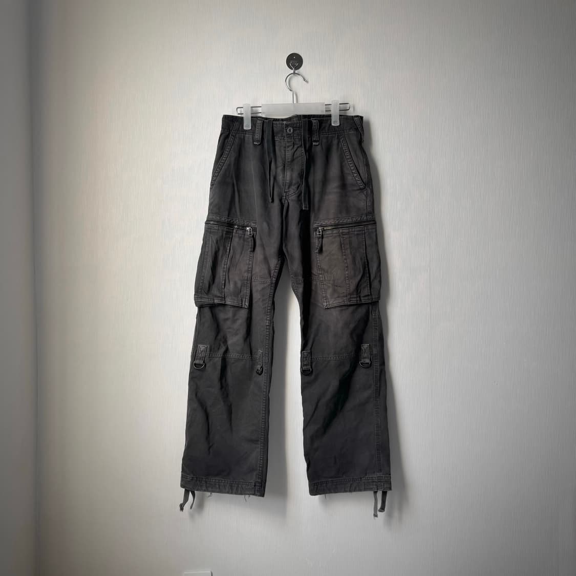 펑크 00's y2k 락시크 갸루 워싱 데미지 포켓 벌룬 카고팬츠 상품이미지1