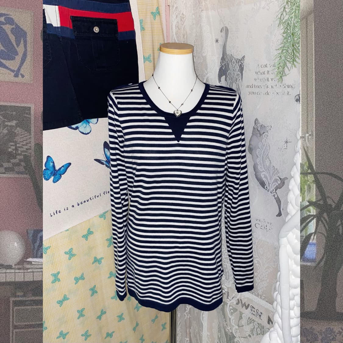 타미 네이비 스트라이프 니트 상품이미지1