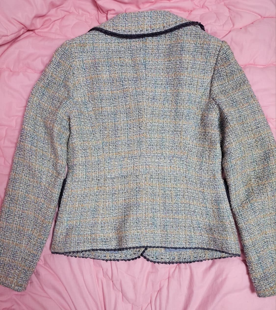 급처상태좋음!SATIN 샤틴 디올 느낌 귀요미 트위드 자켓 레니본st 상품이미지2