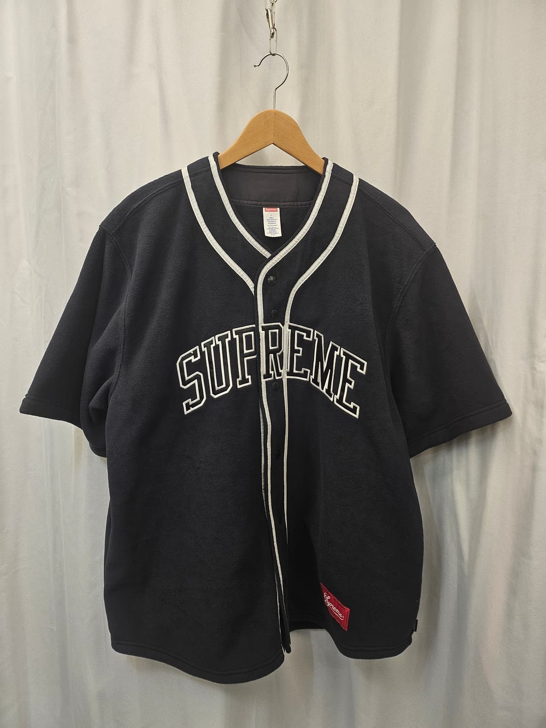 슈프림Supreme 폴라텍 베이스볼 저지 블랙 - 24FW 상품이미지1