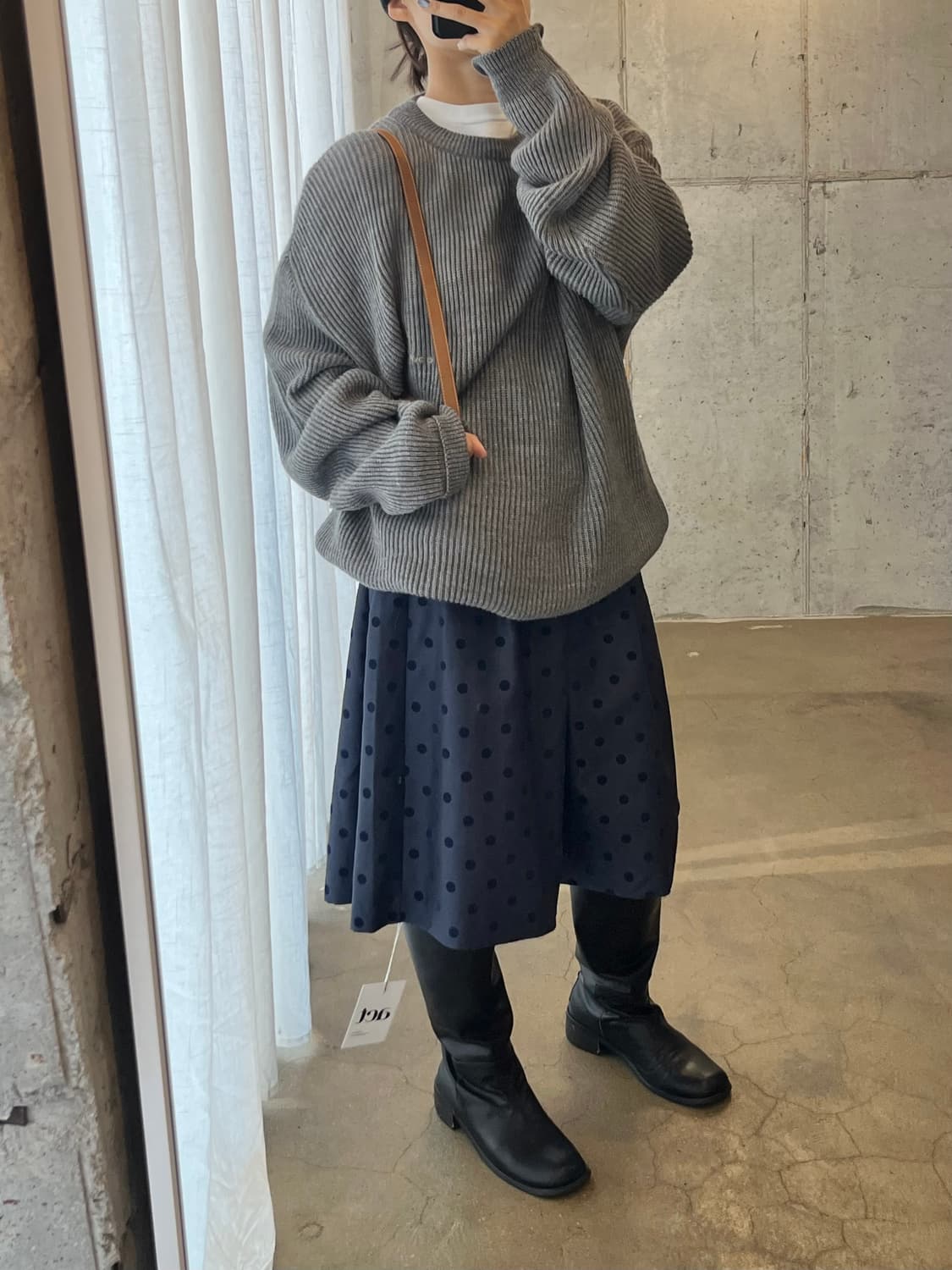 90s COURREGES 꾸레쥬 옴므 로고 스웨터 그레이 상품이미지8