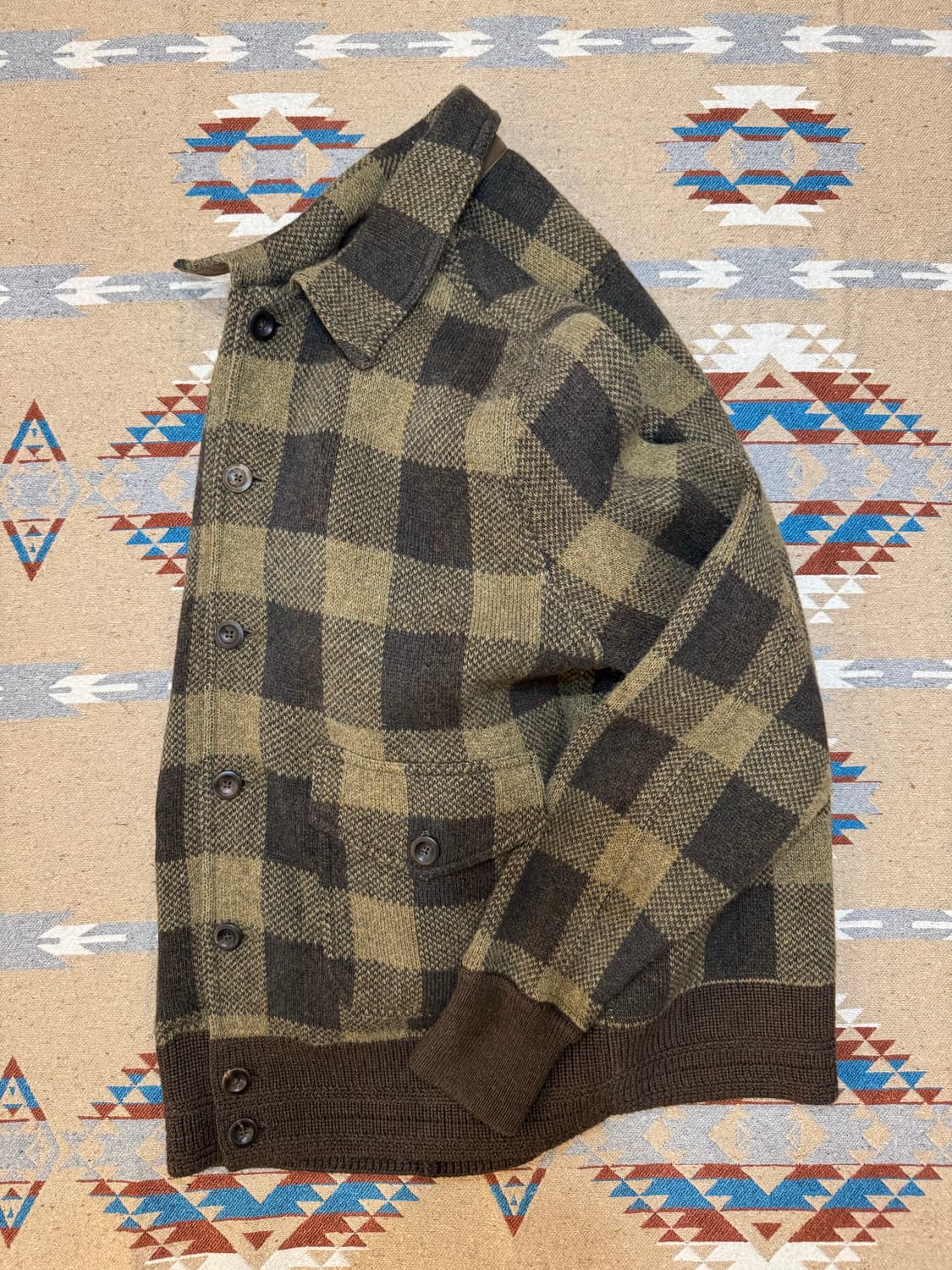 [L] RRL 더블알엘 버팔로 체크 울 자켓 브라운 상품이미지7