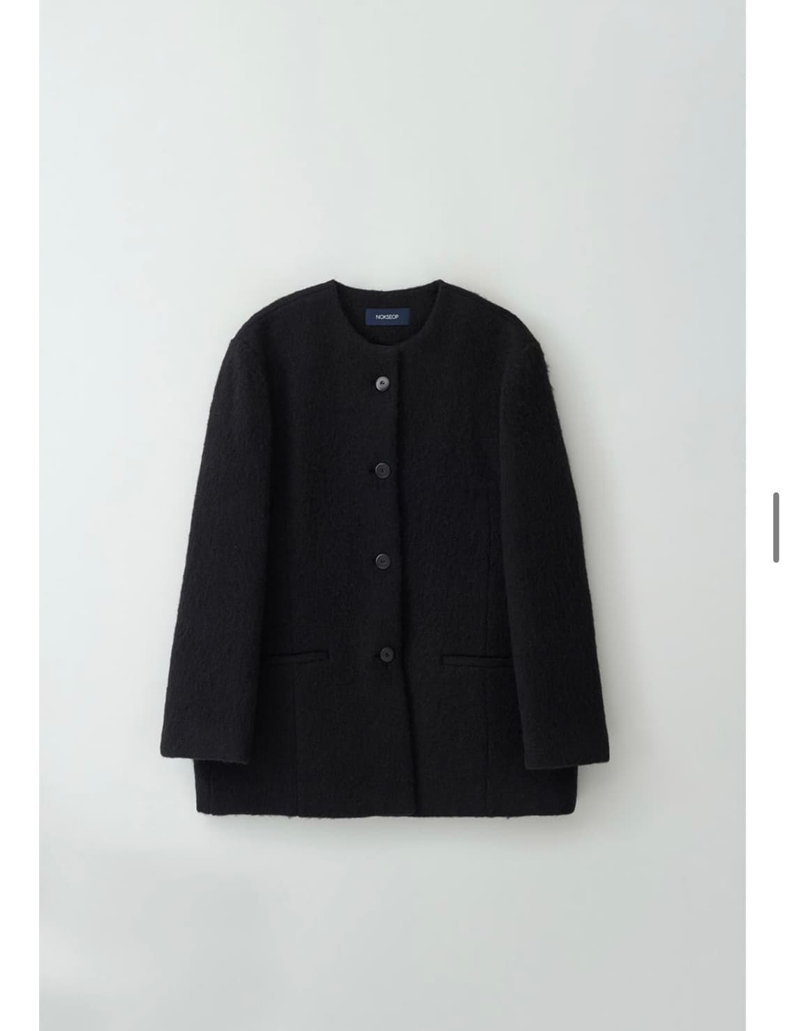 녹섭 알파카 블렌드 하프 자켓-자켓(size:M) 상품이미지3