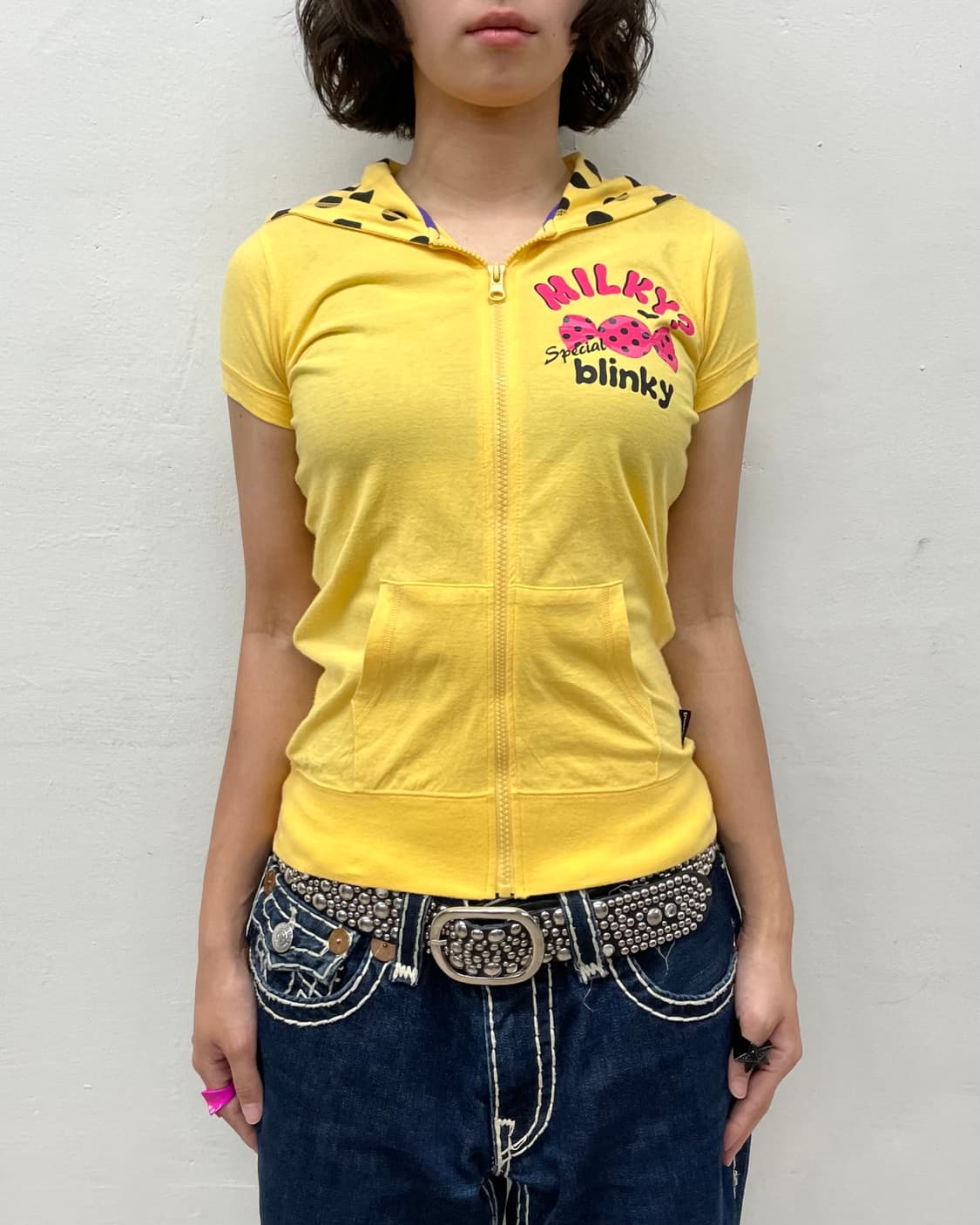  Milky Black Dot Candy Yellow T-shirt  상품이미지3