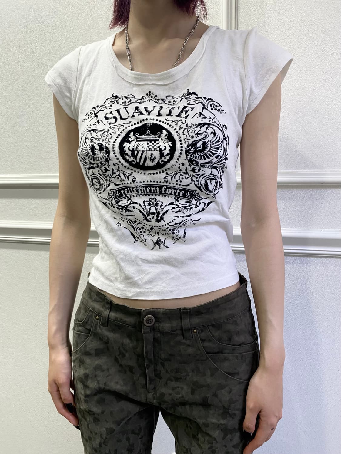  Y2K Mood Print White Tee 상품이미지1