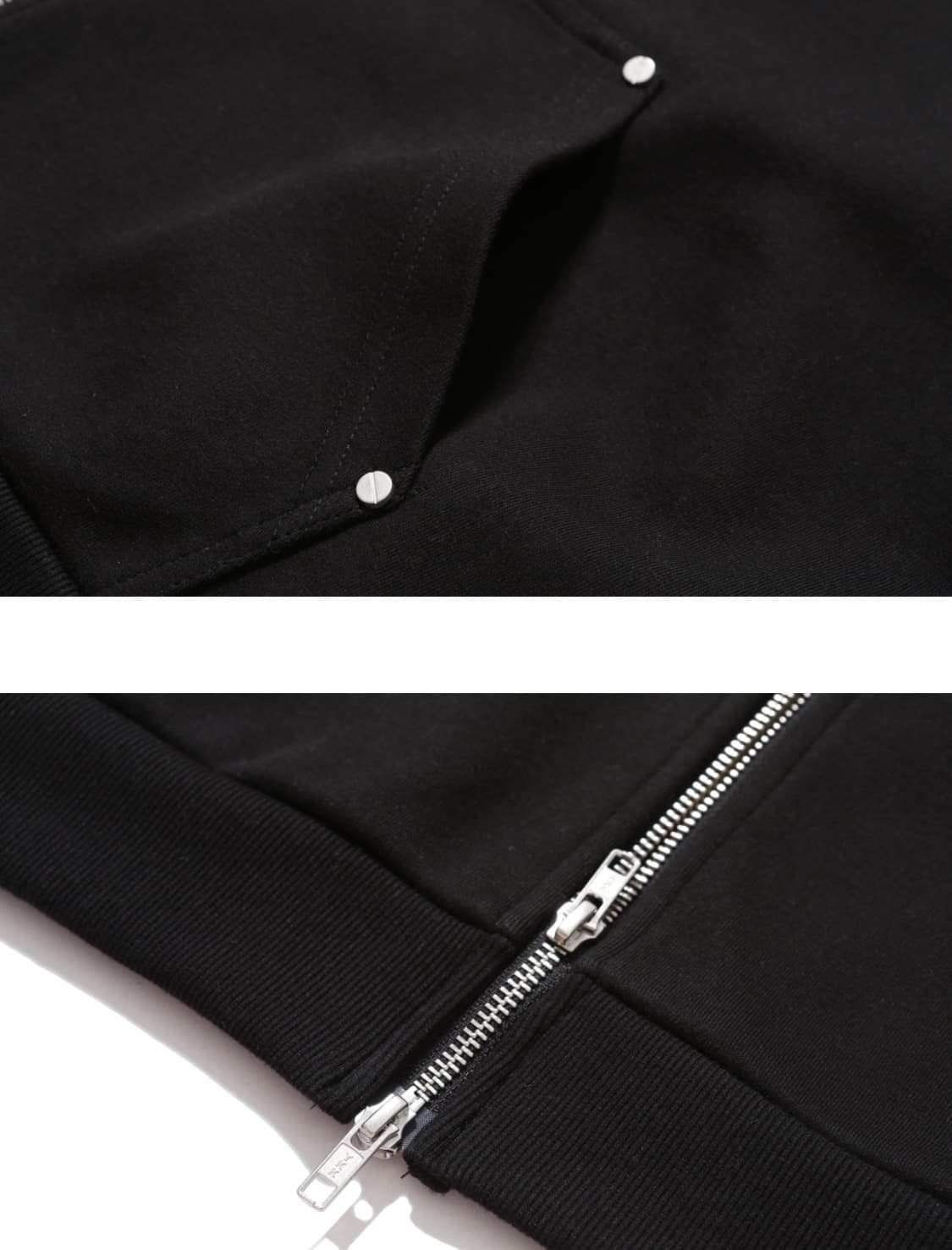 로어링라드 에센셜 오버 후드 집업 블랙 상품이미지7
