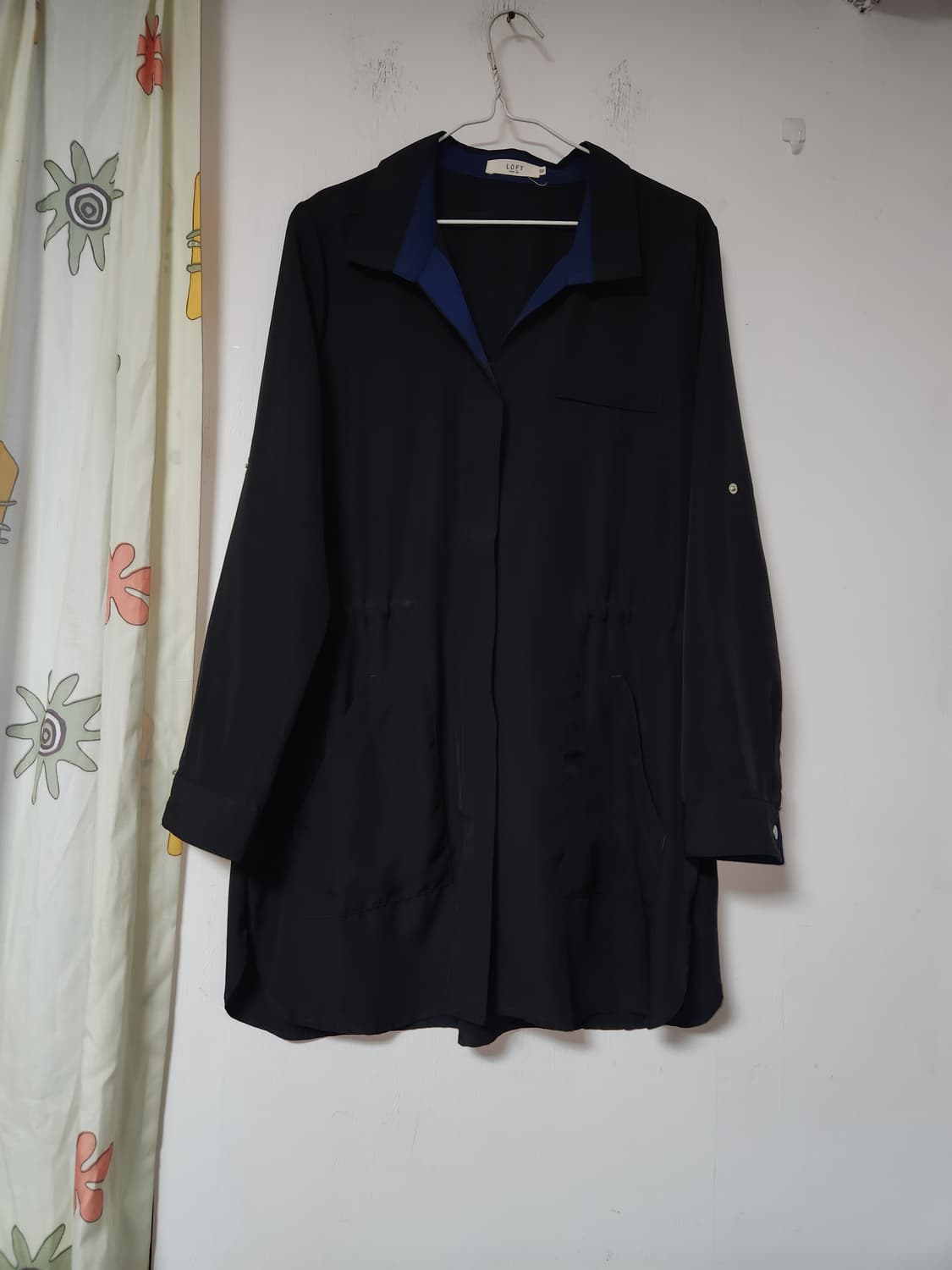 LOFT 여성 블랙 롱 셔츠 66 상품이미지1