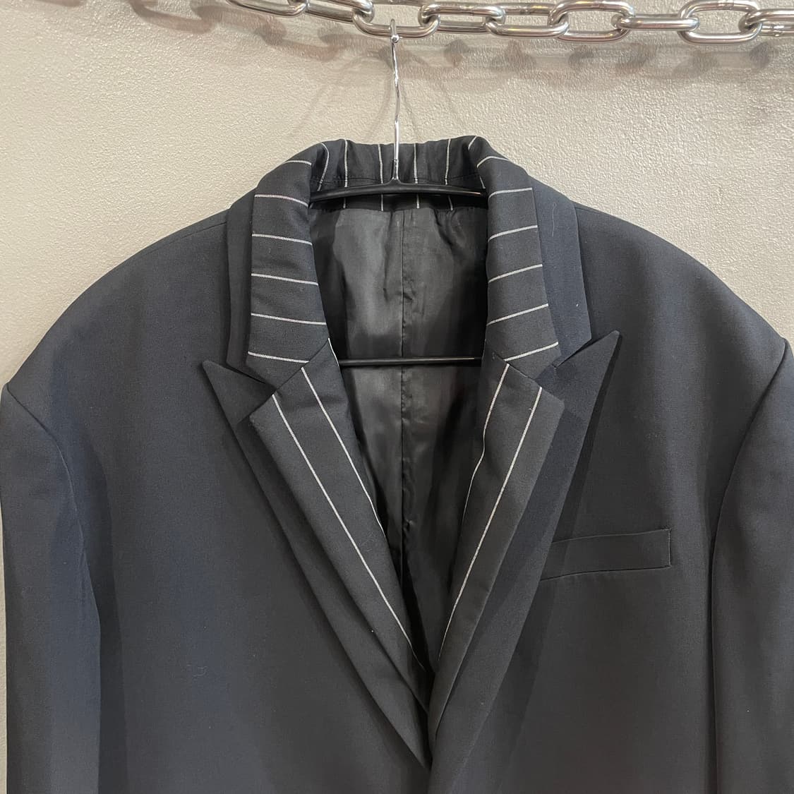 준지 핀스트라이프 레이어드 테일러드 자켓 상품이미지4