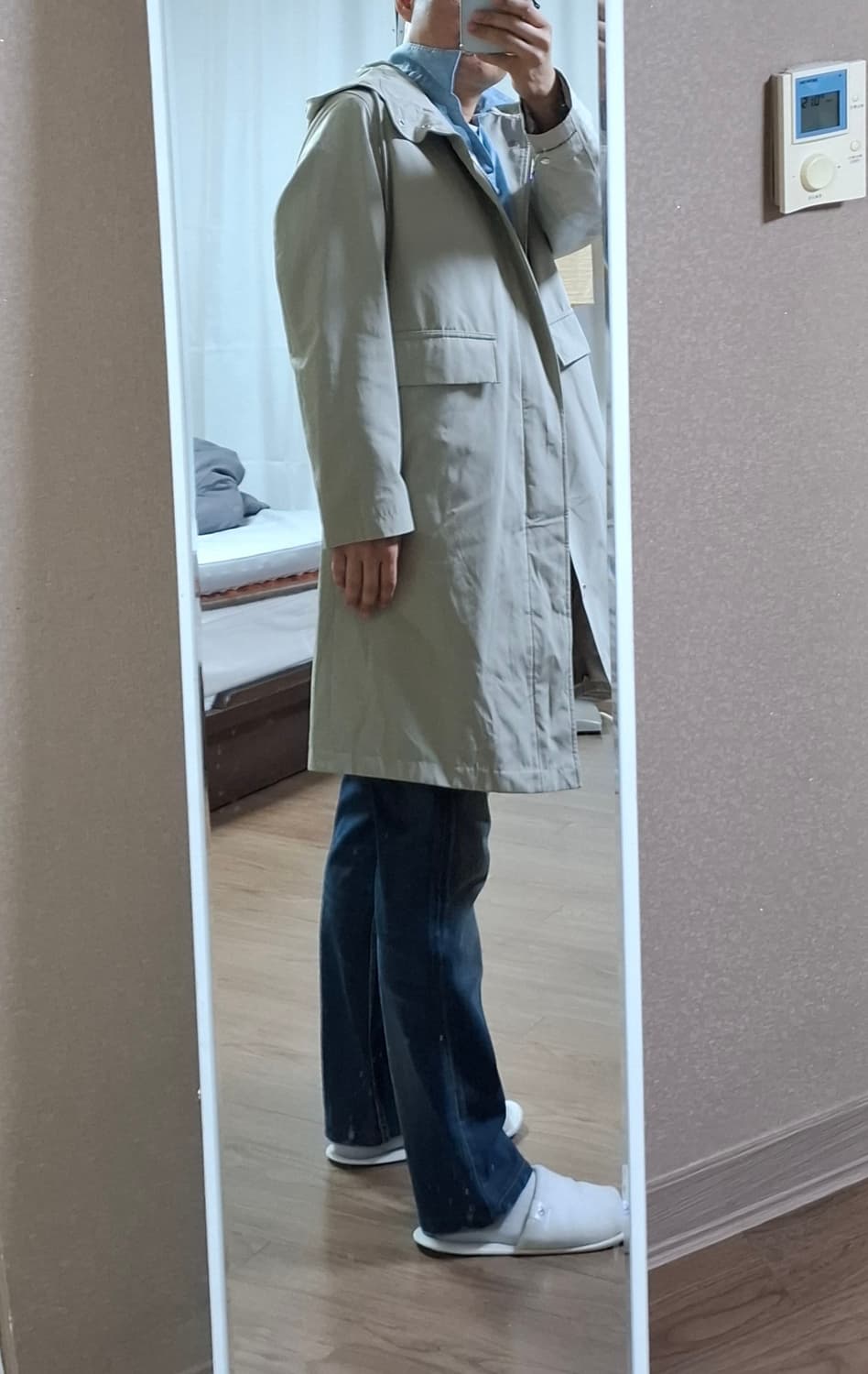 새상품) ANDZ 베이지 후드 트렌치 코트 상품이미지3